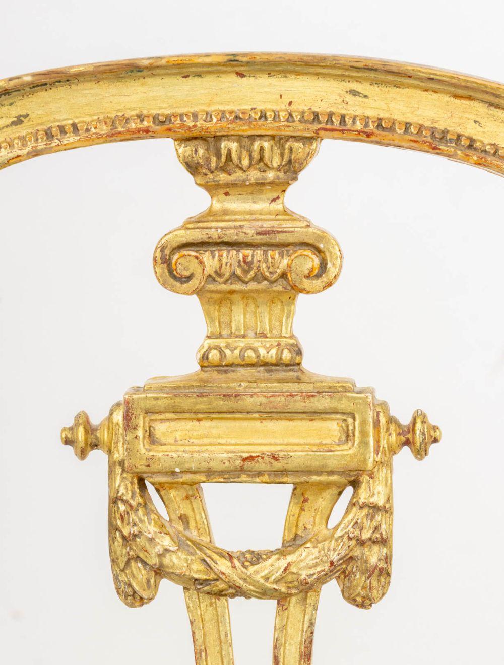 Début du 20ème siècle Chaise d'appoint en bois doré de style Louis XVI, vers 1900 en vente