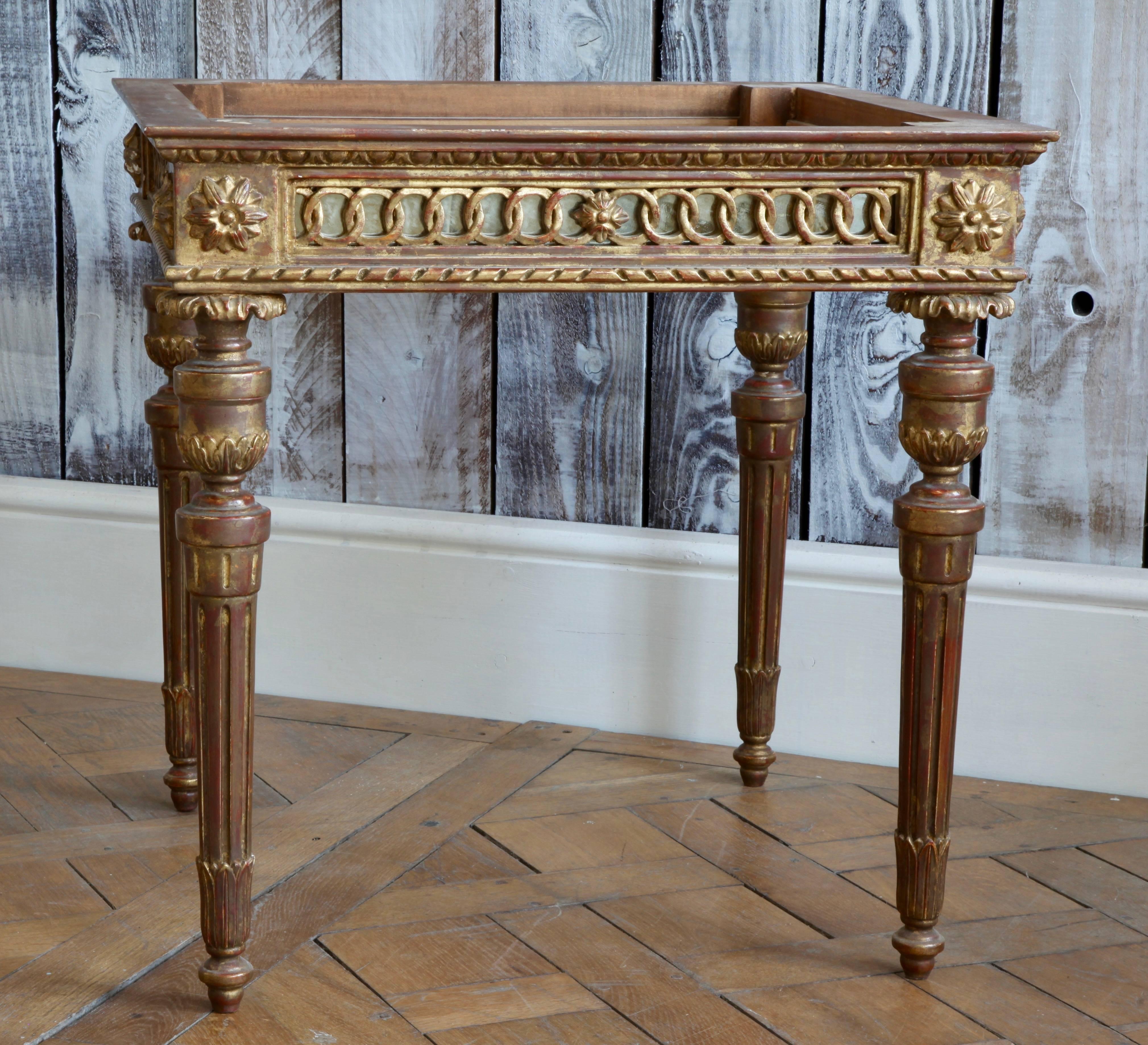 Hand-Carved Louis XVI Style Giltwood Side Tables Made by La Maison London For Sale