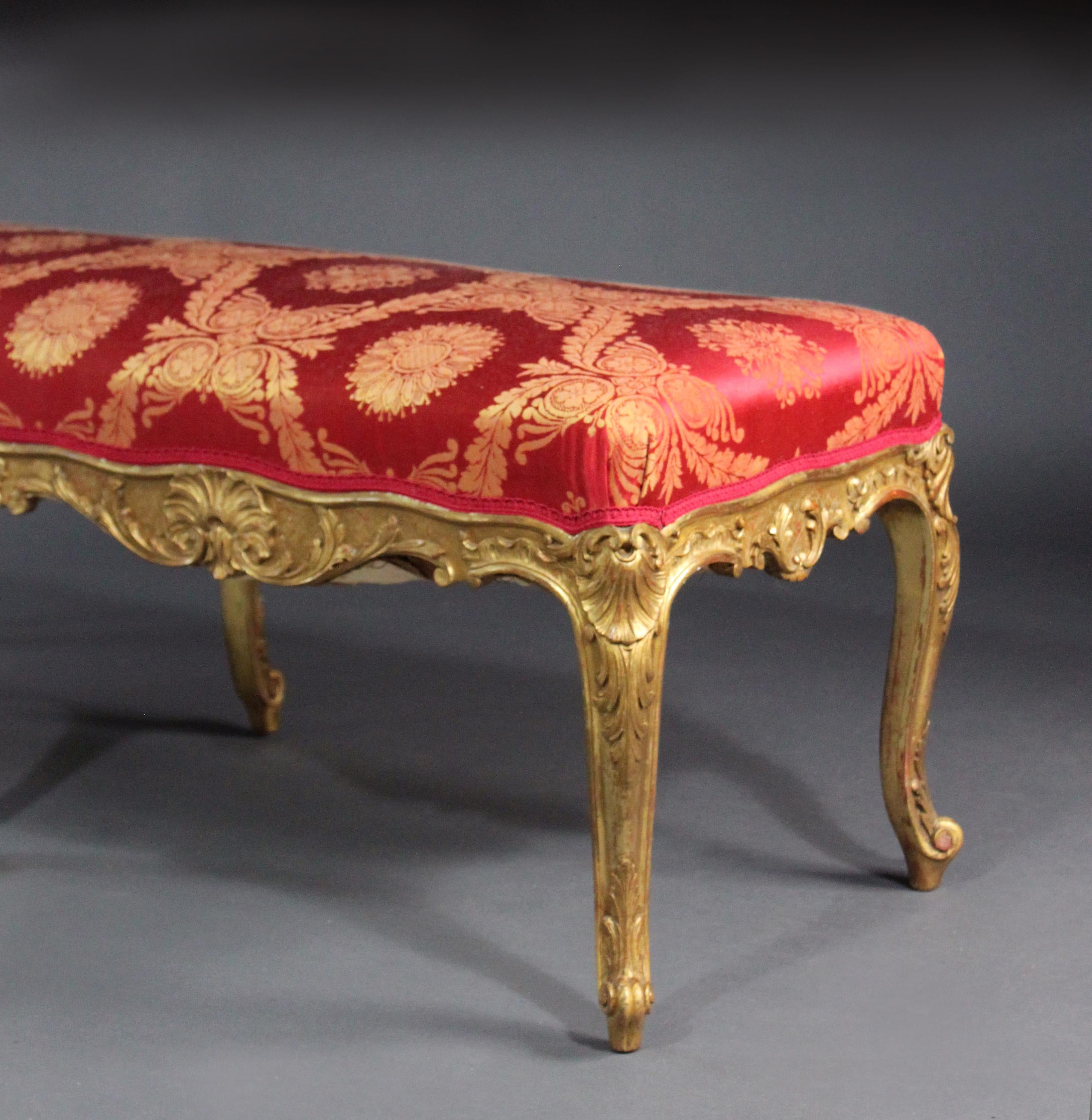 19th Century Louis XVI Style Giltwood Stool For Sale