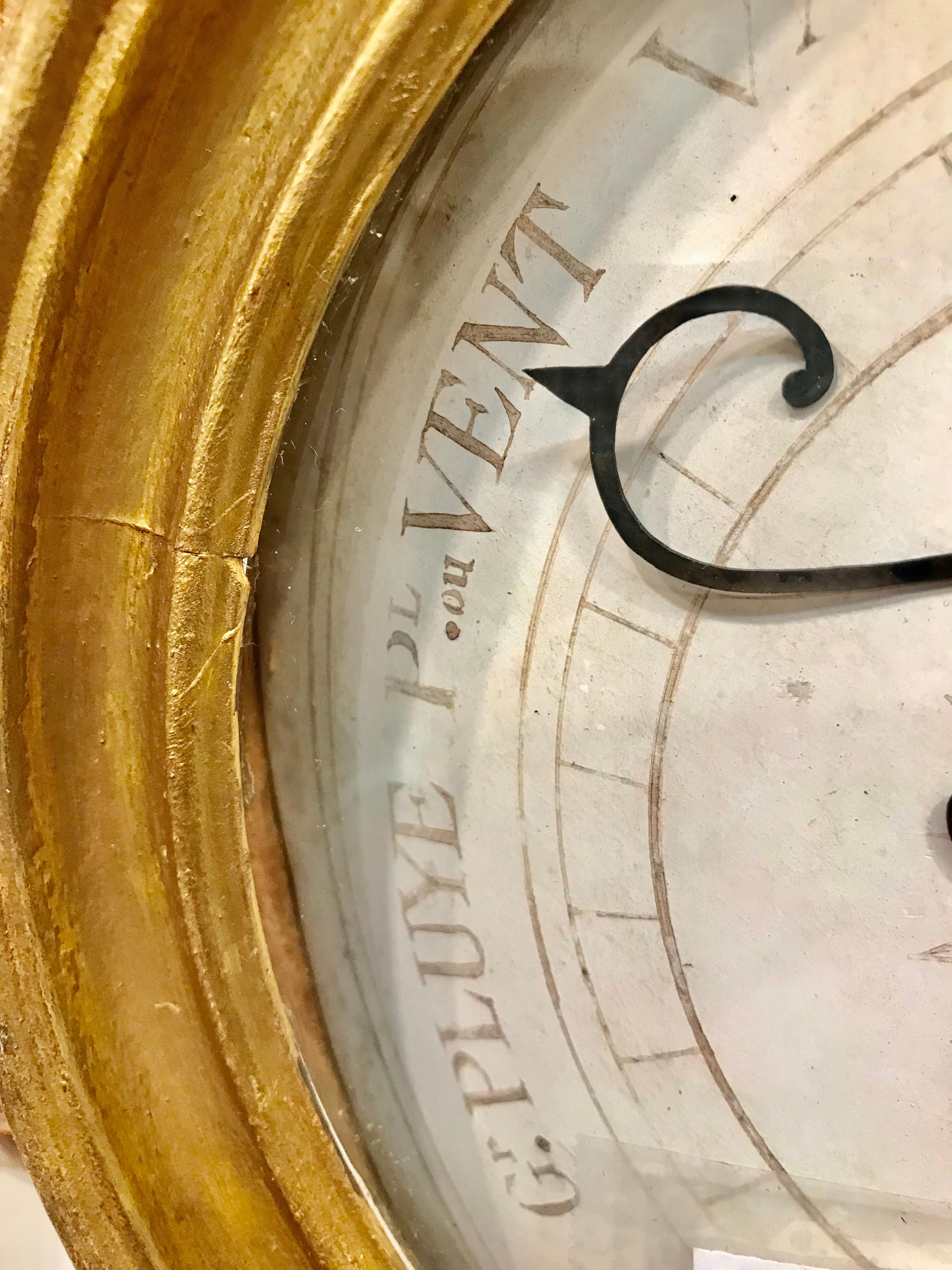 Louis XVI Style Giltwood Sunburst Form Barometer Casing 9