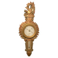 Louis XVI Style Giltwood Sunburst Form Barometer Casing