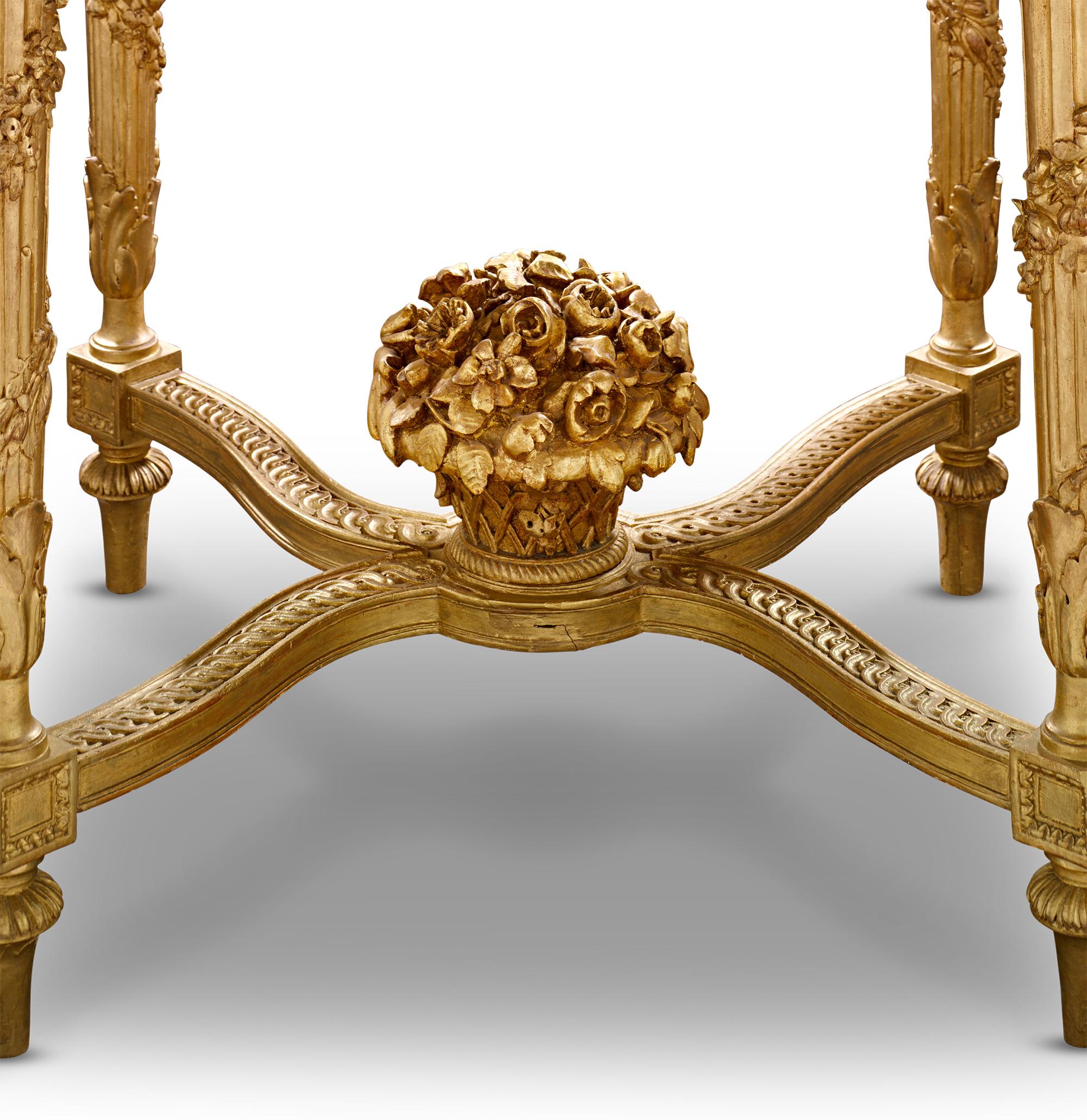 Table en bois doré de style Louis XVI Bon état - En vente à New Orleans, LA