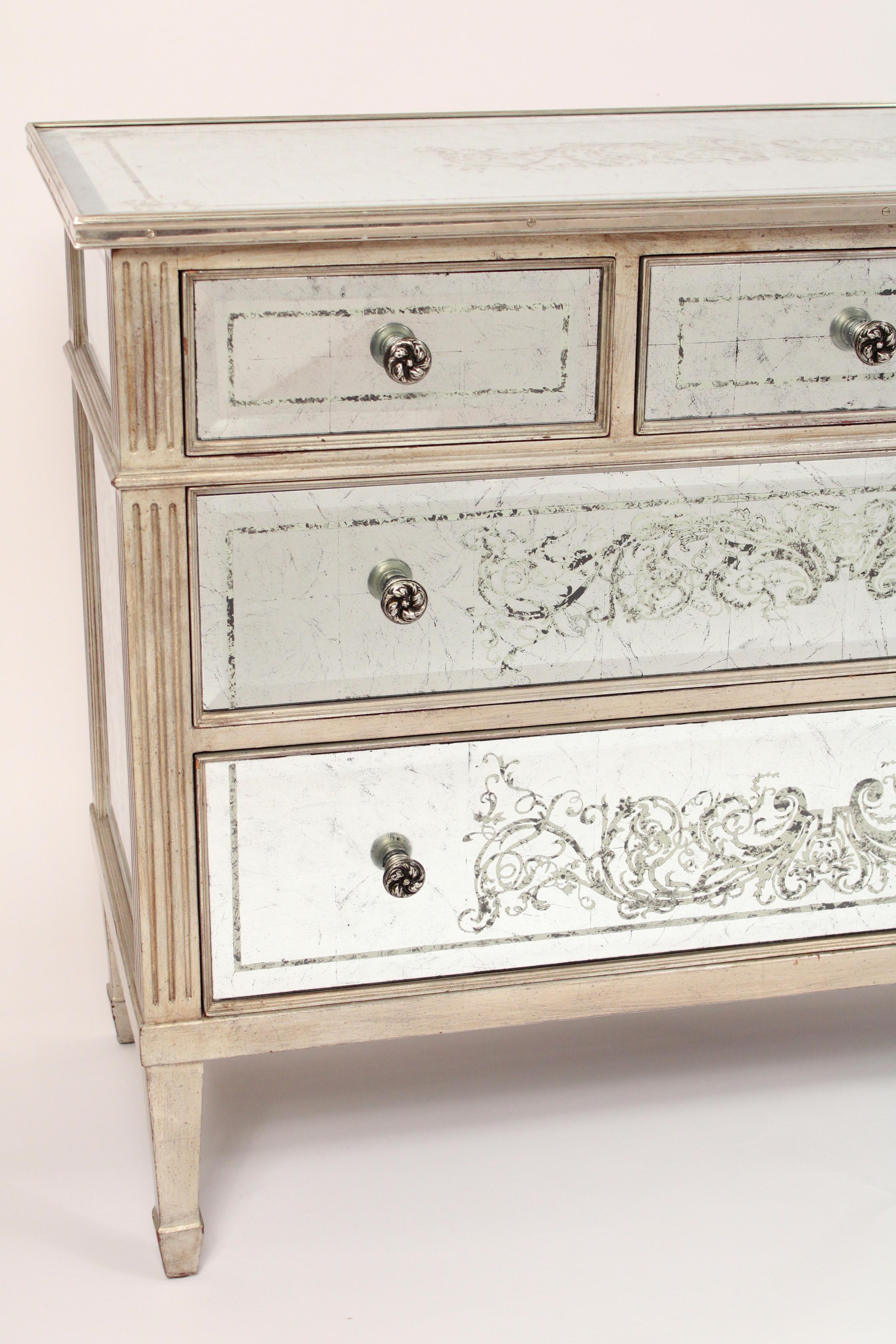Louis XVI style Mirror Clad Chest of Drawers For Sale 1
