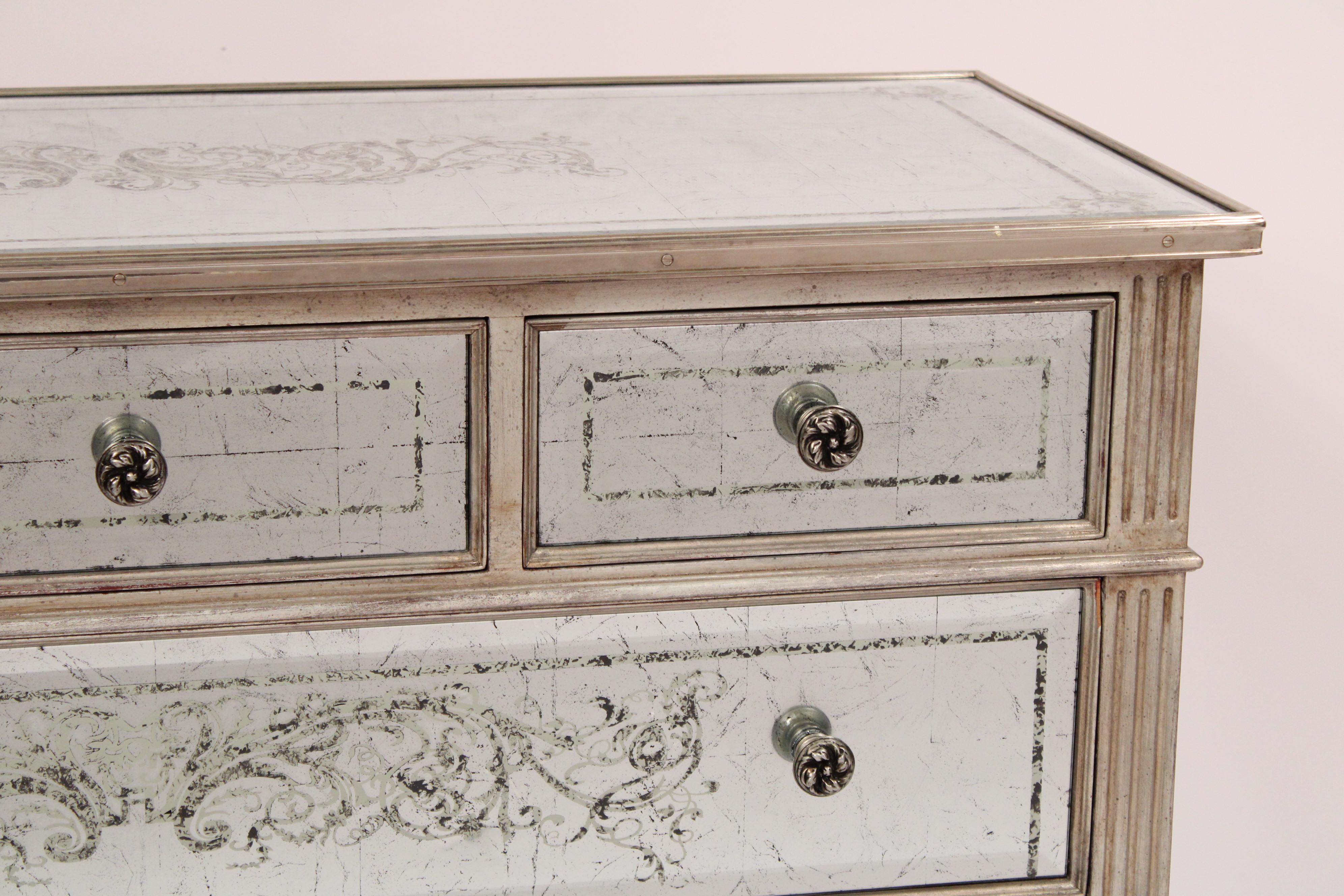 Louis XVI style Mirror Clad Chest of Drawers For Sale 2