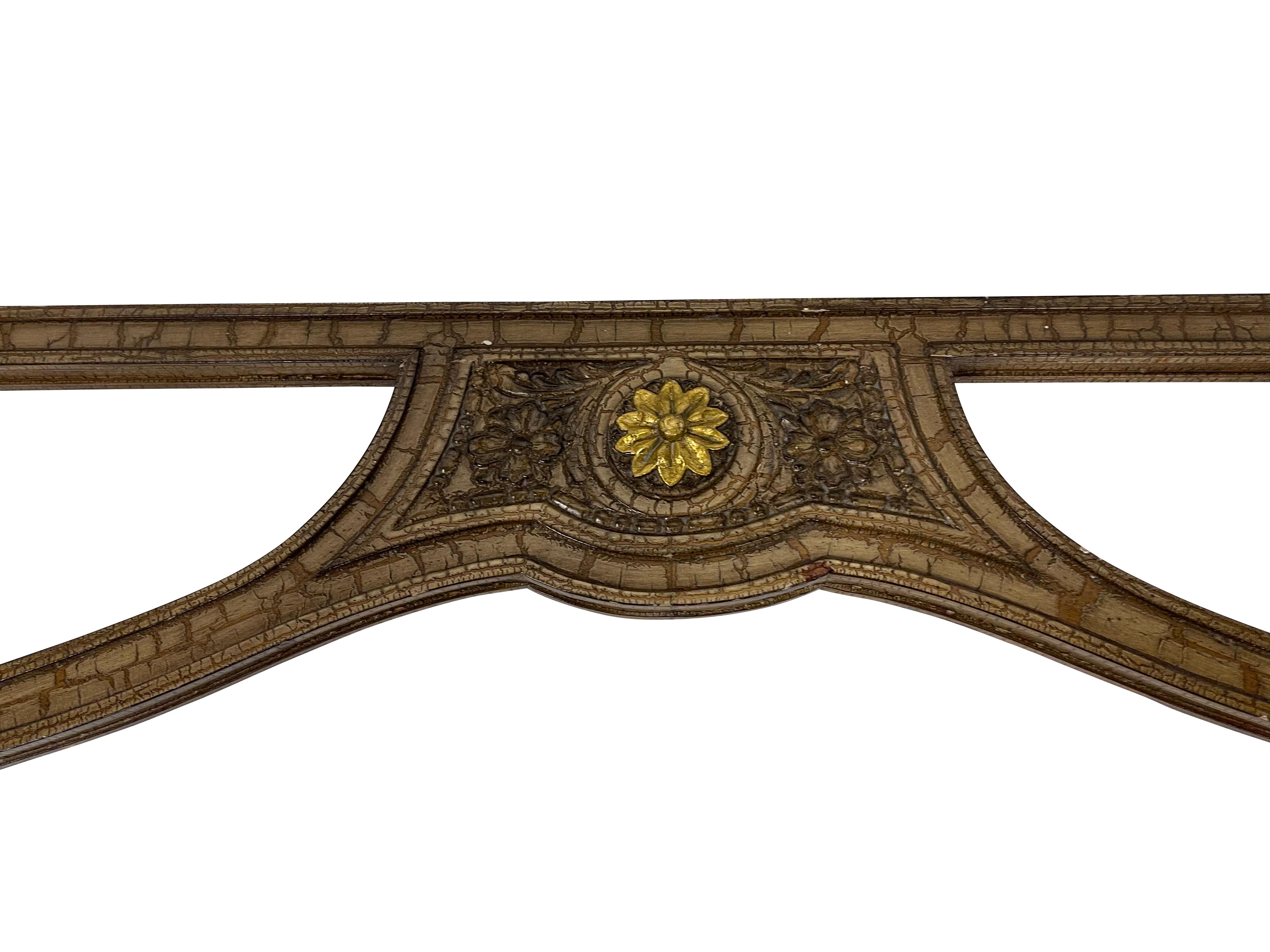 20th Century Louis XVI Style Gold Gilt Black Marble Console Table