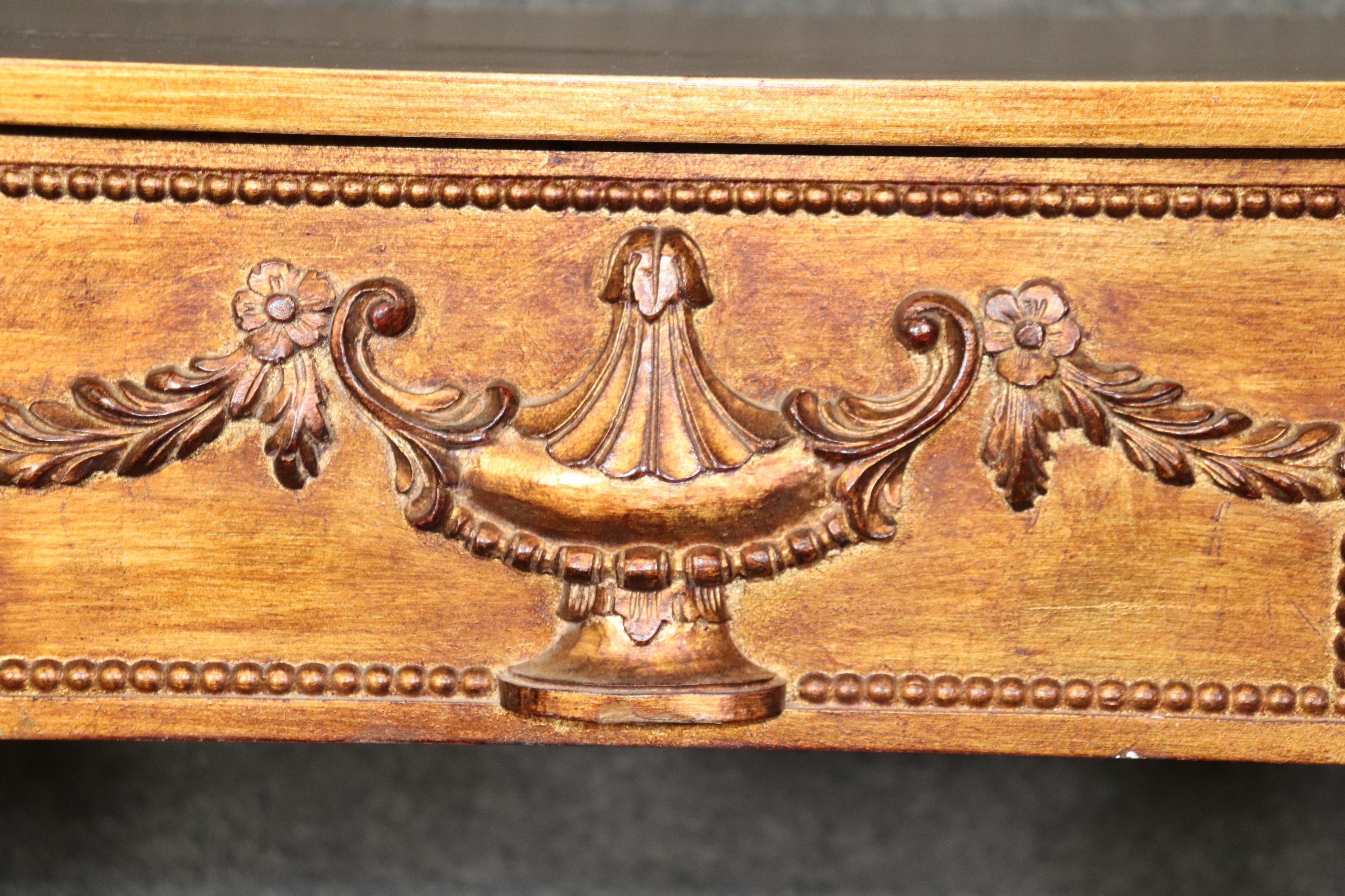 Louis XVI Style Gold Gilt Demilune Console Table For Sale 2