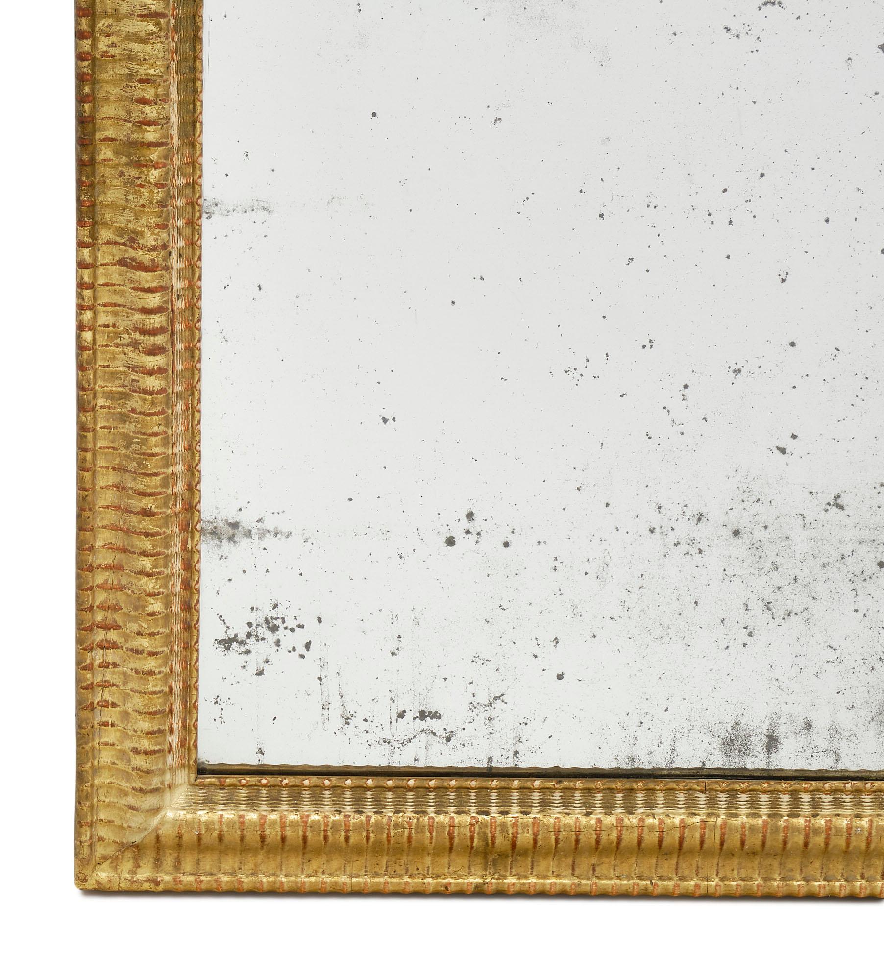 Louis XVI Style Gold Leaf Mirror In Good Condition In Austin, TX