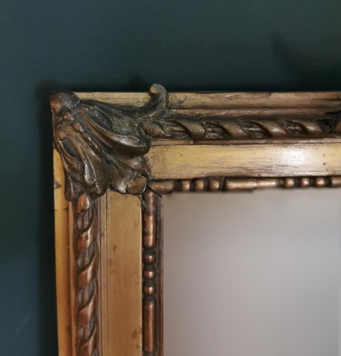 Louis XVI Style Gold Leaf Wood Mirror, France, 1870-1880 3