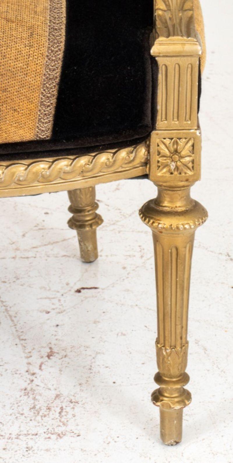 Louis XVI Style Gold-Painted Settee 4