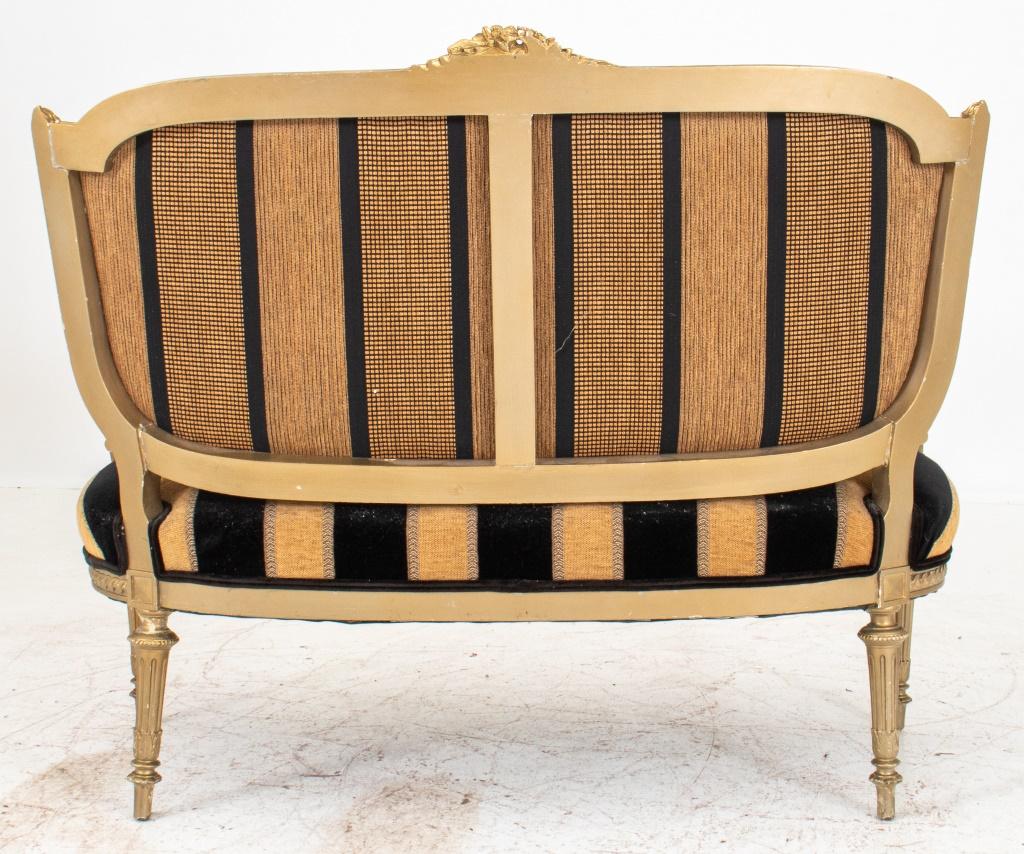 19th Century Louis XVI Style Gold-Painted Settee