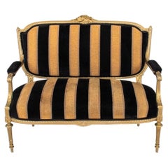 Louis XVI Style Gold-Painted Settee