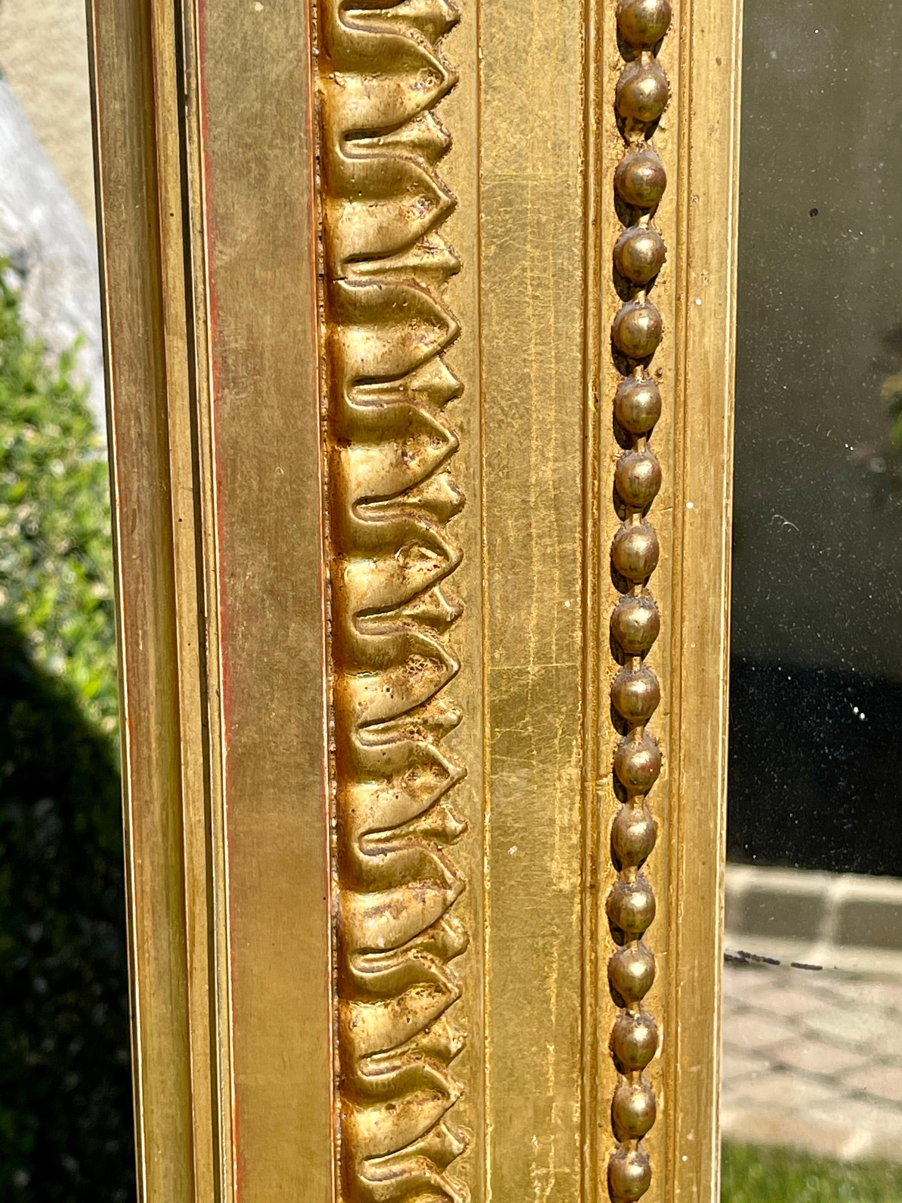 Specchio in gesso dorato in stile Luigi XVI, XIX secolo in vendita 2