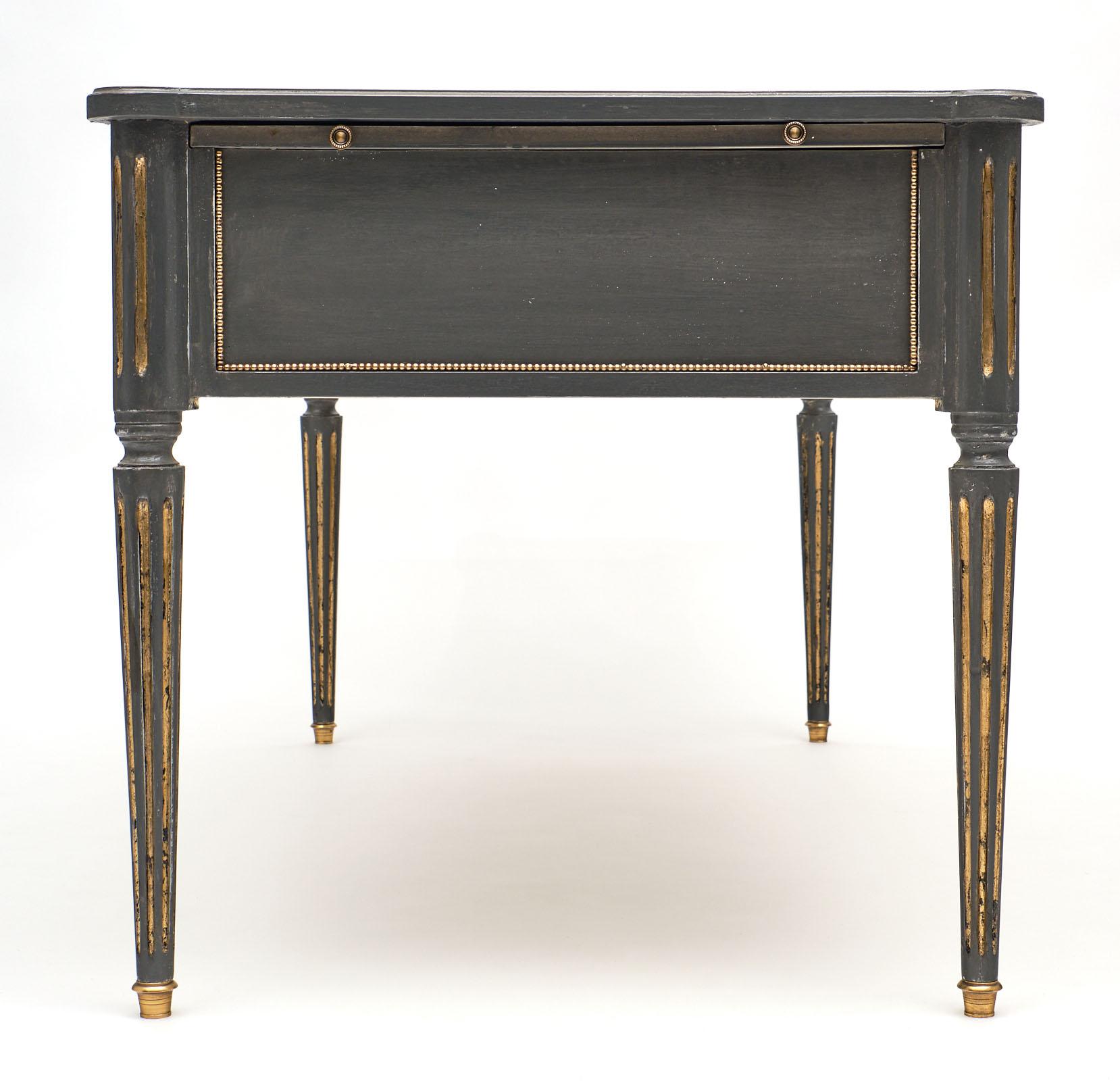 Louis XVI Style Grand Gray Painted Desk 5