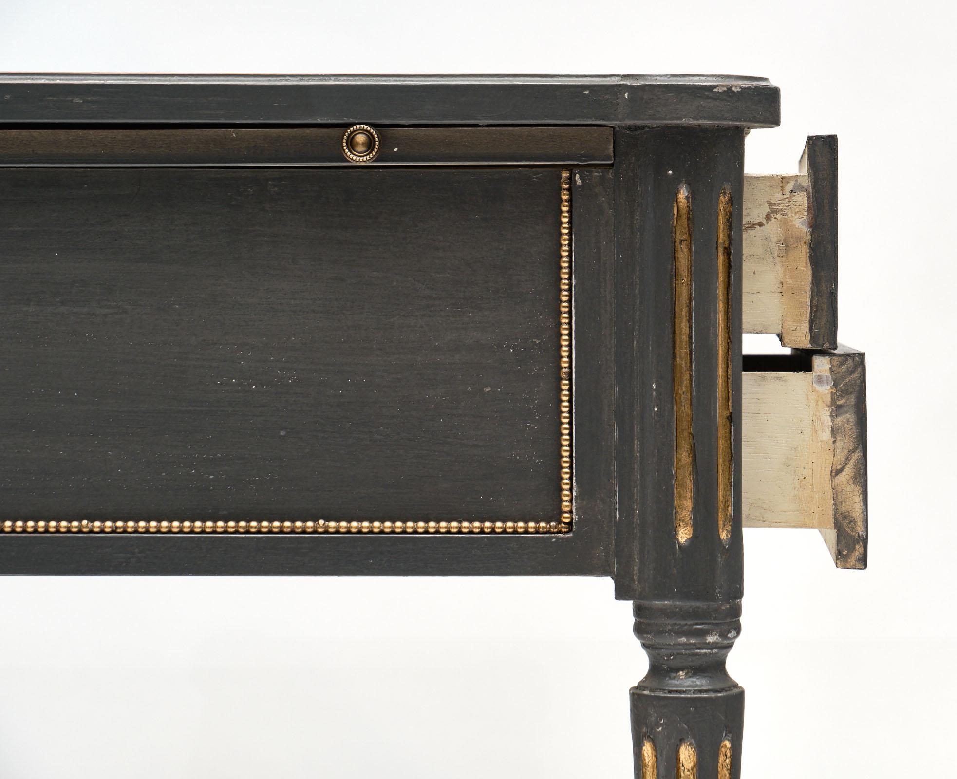 Louis XVI Style Grand Gray Painted Desk 6