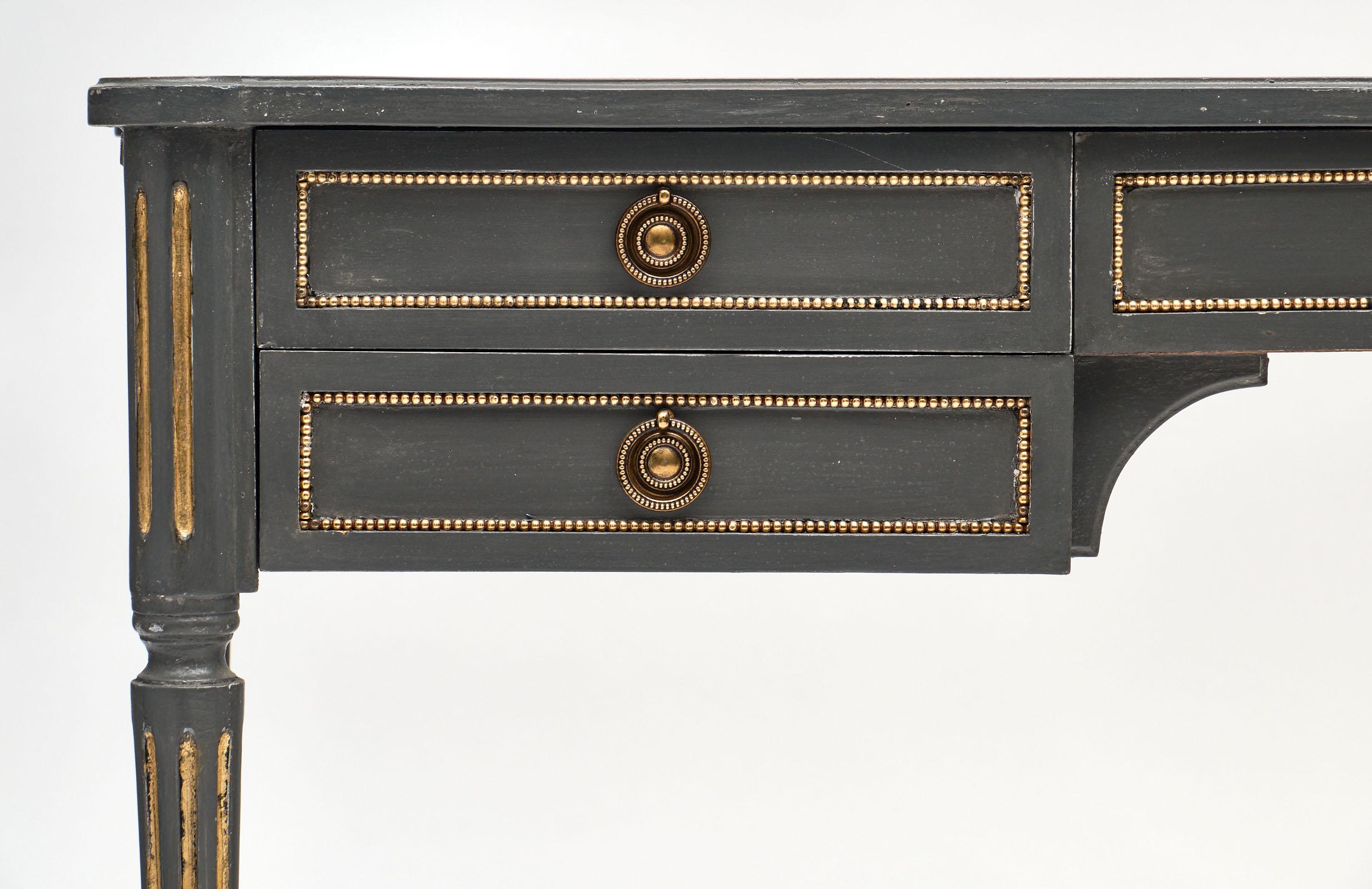 Louis XVI Style Grand Gray Painted Desk 3