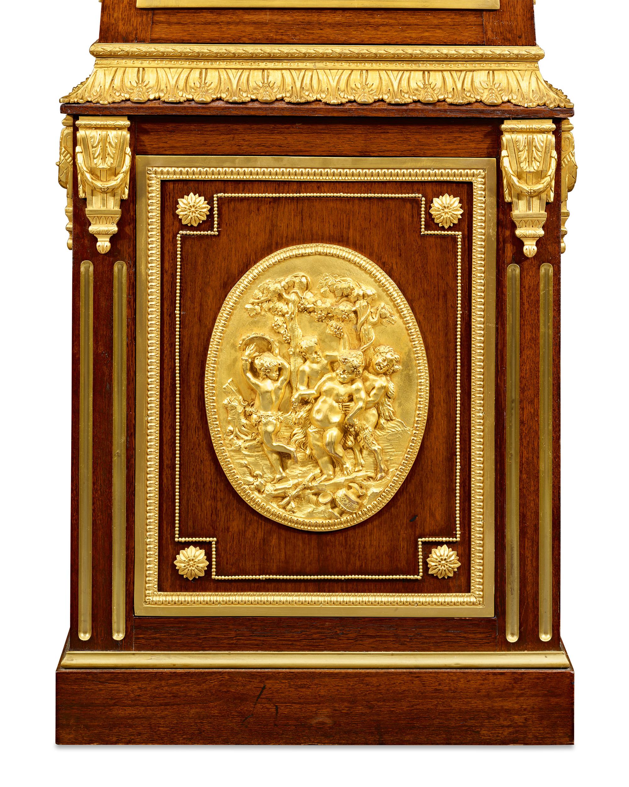 XIXe siècle Horloge régulateur grand modèle de style Louis XVI en vente