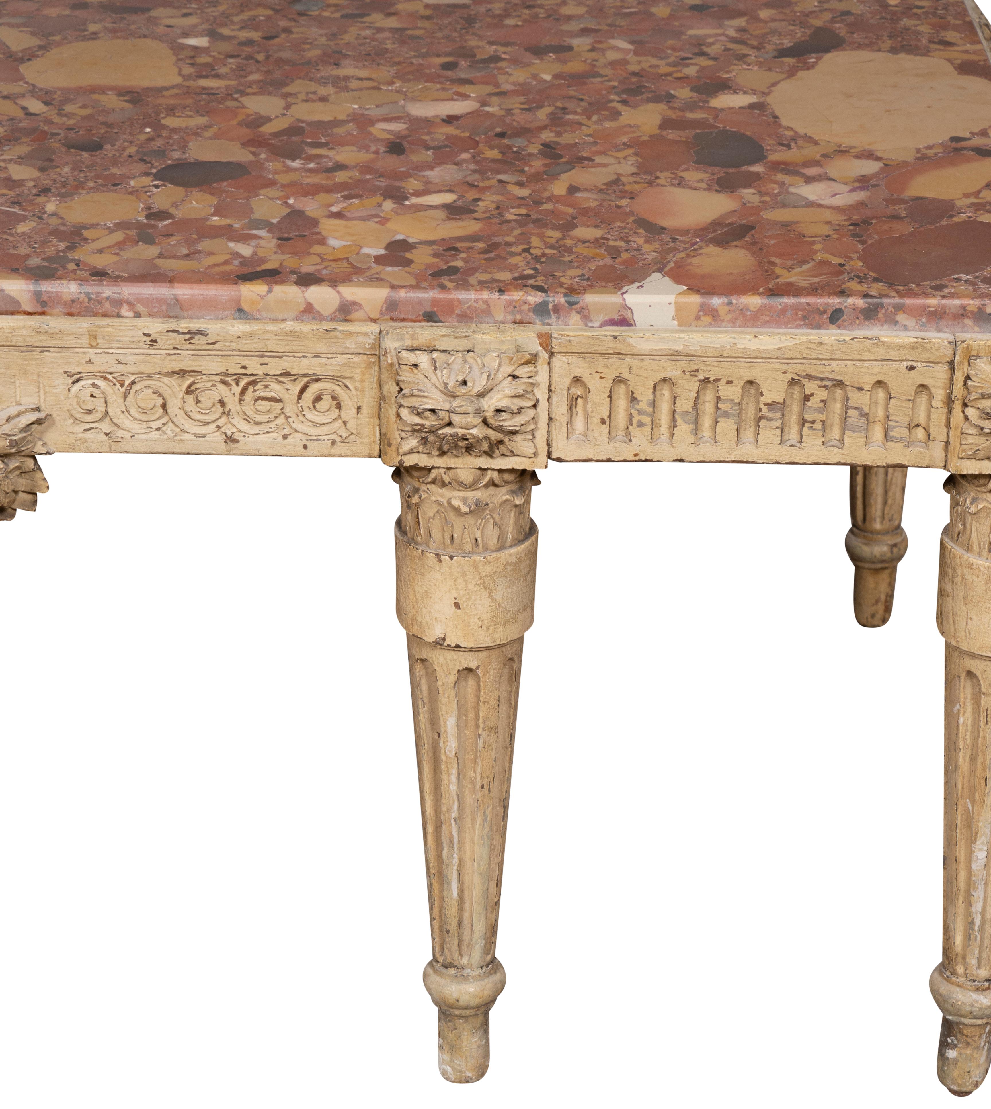 Louis XVI Style Gray Painted Coffee Table For Sale 4