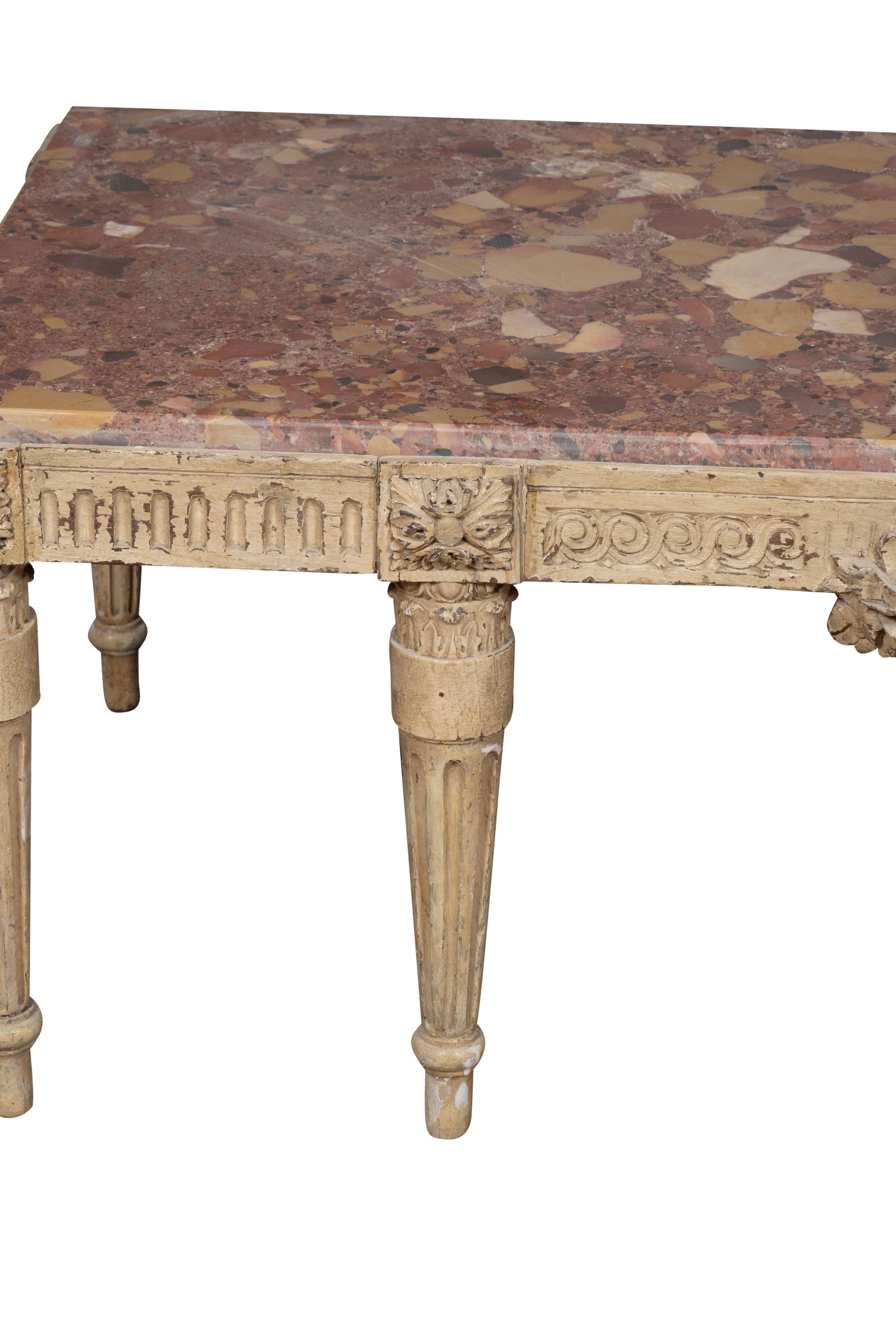 Louis XVI Style Gray Painted Coffee Table For Sale 5