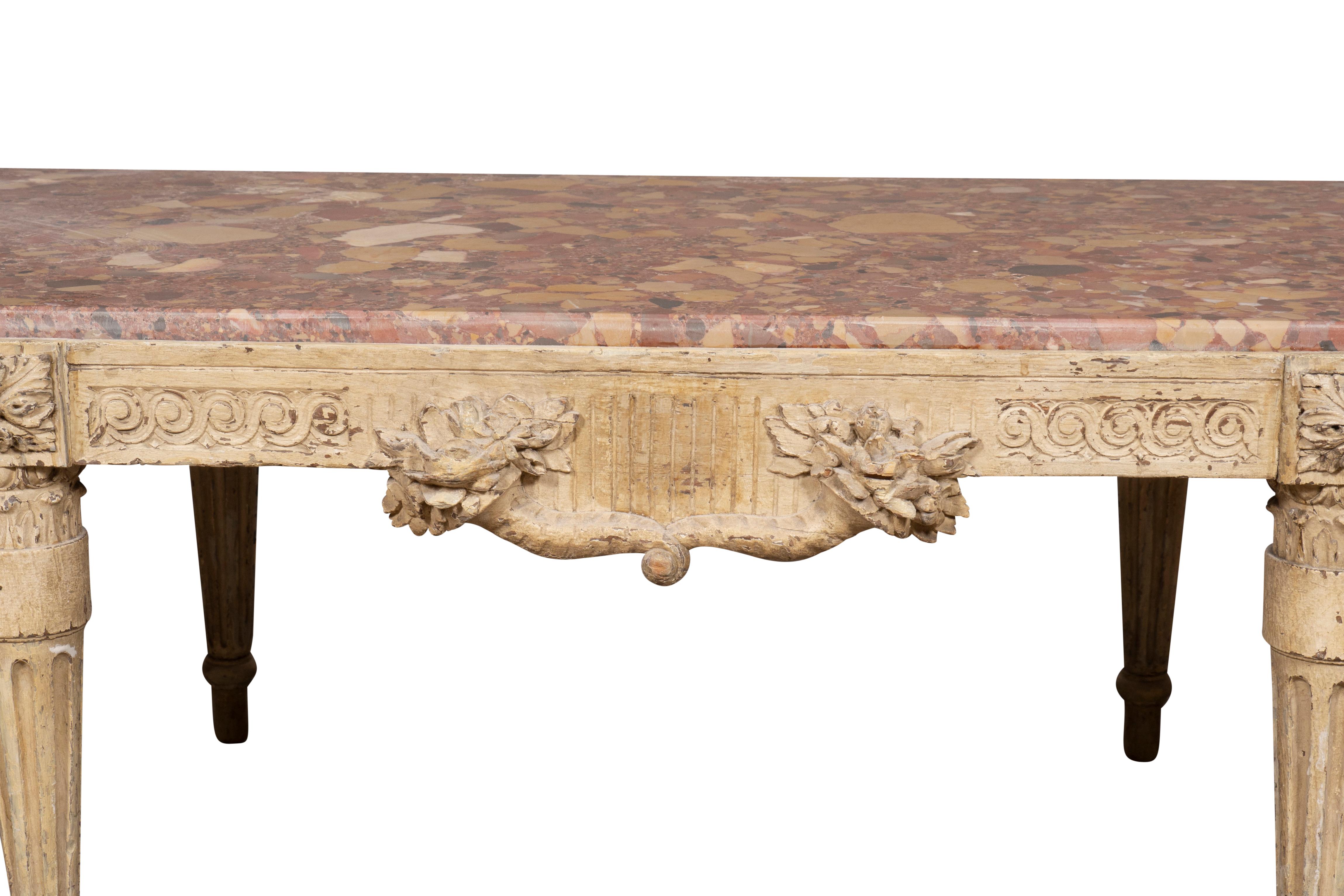 Louis XVI Style Gray Painted Coffee Table For Sale 7
