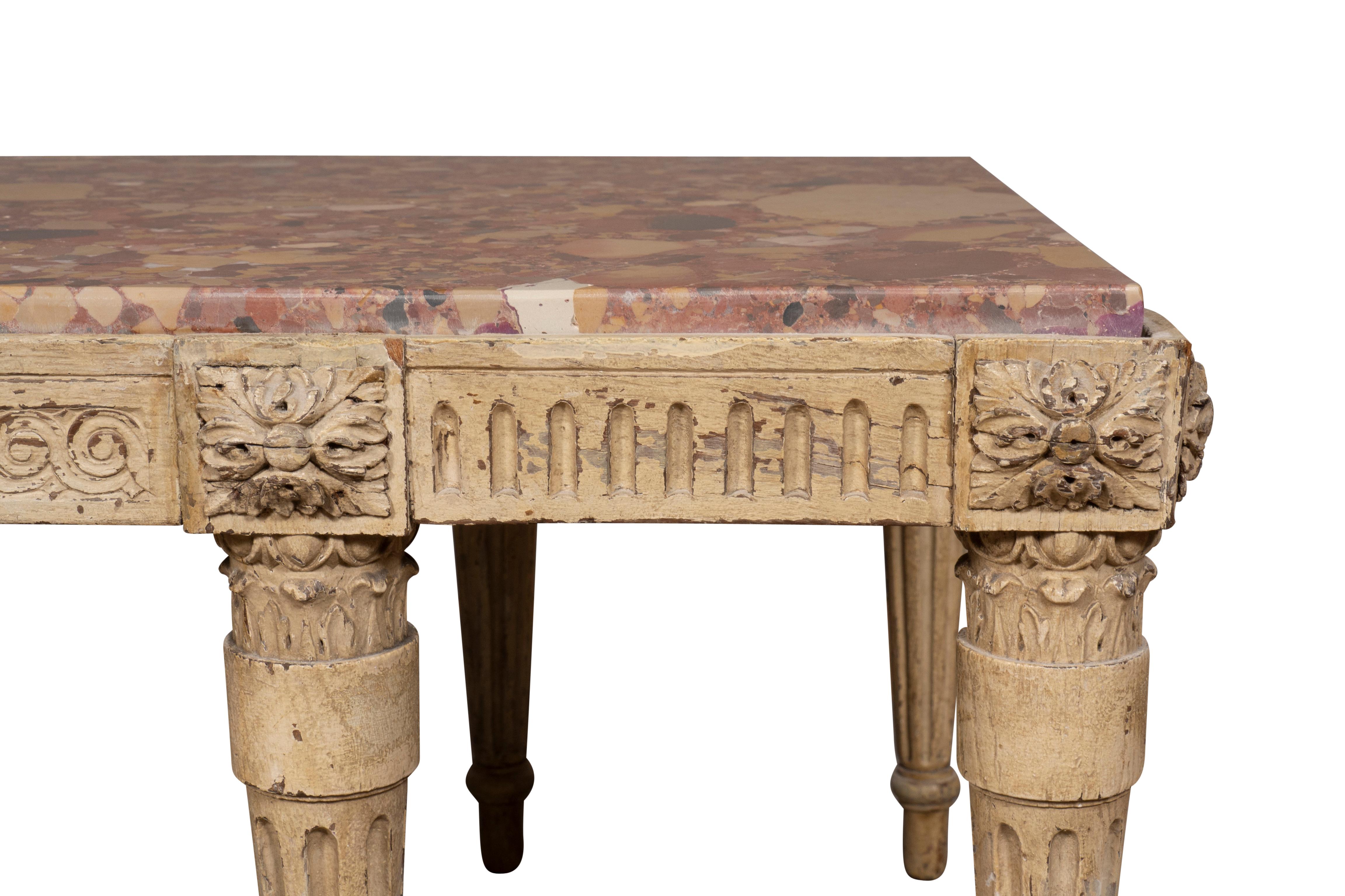 Louis XVI Style Gray Painted Coffee Table For Sale 8