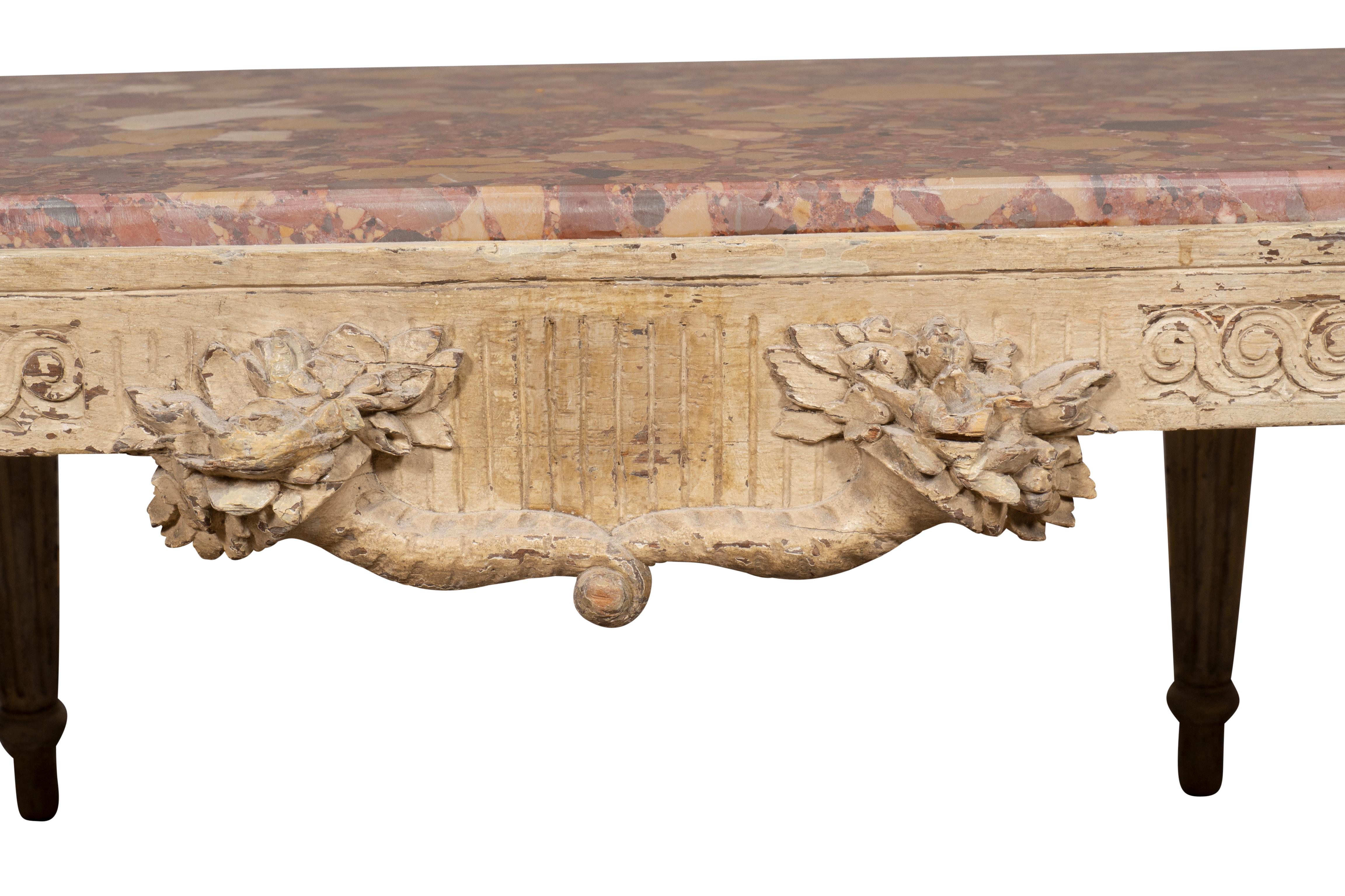 Louis XVI Style Gray Painted Coffee Table For Sale 9