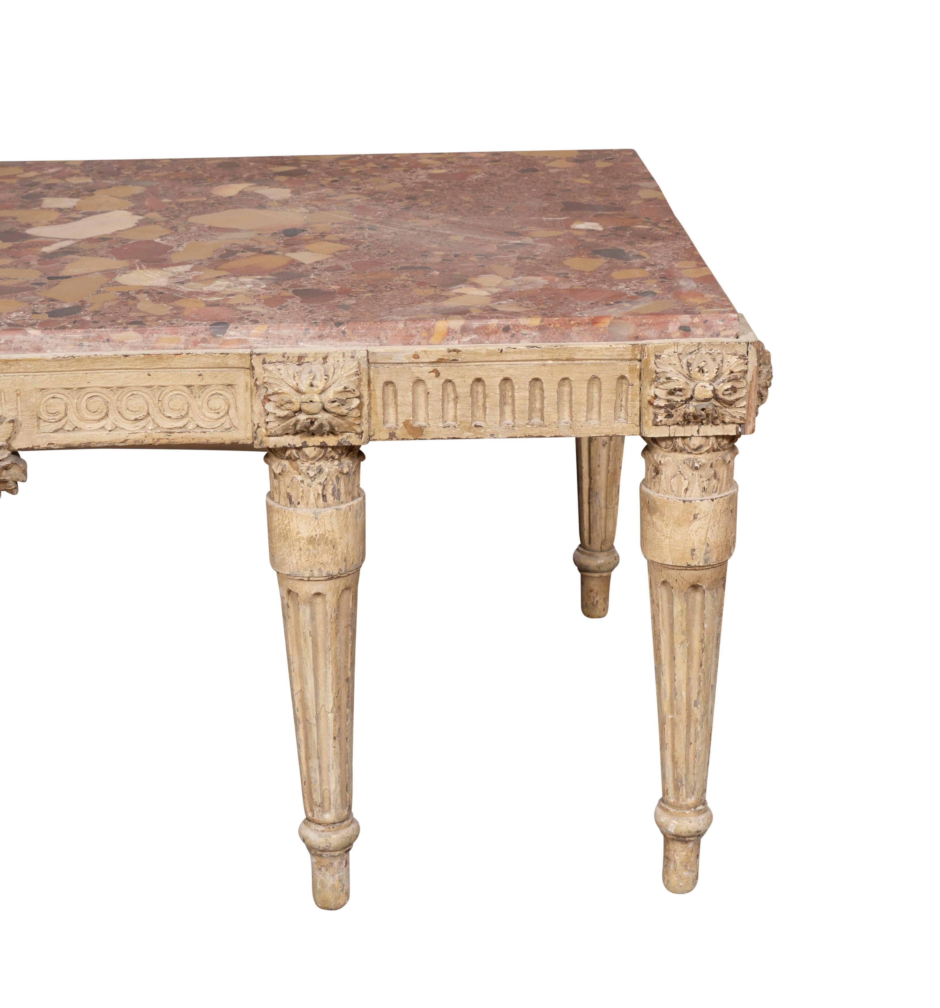 Louis XVI Style Gray Painted Coffee Table For Sale 11