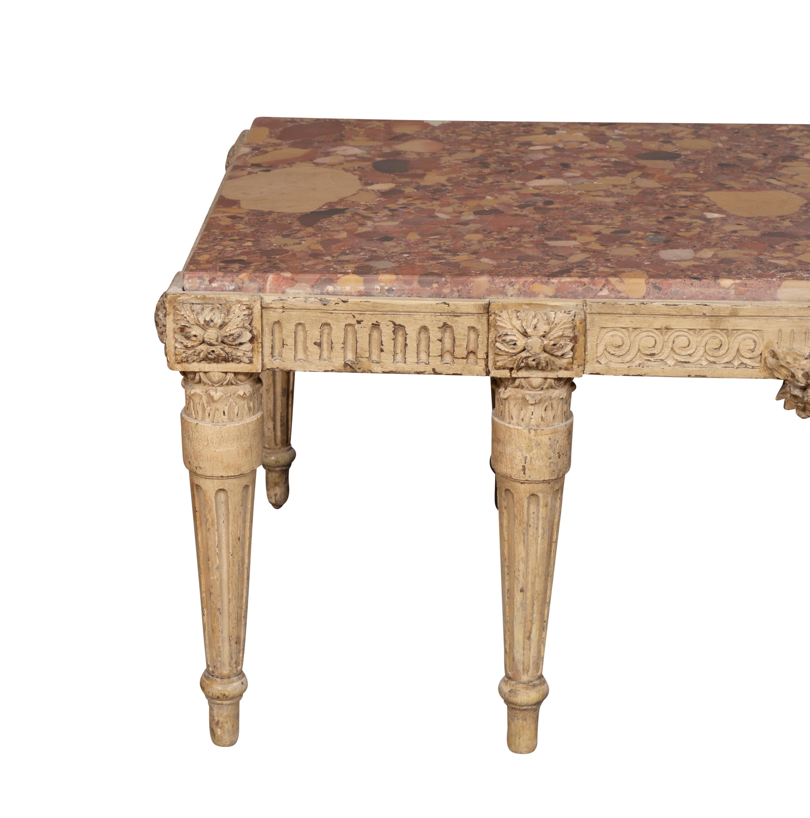Louis XVI Style Gray Painted Coffee Table For Sale 12