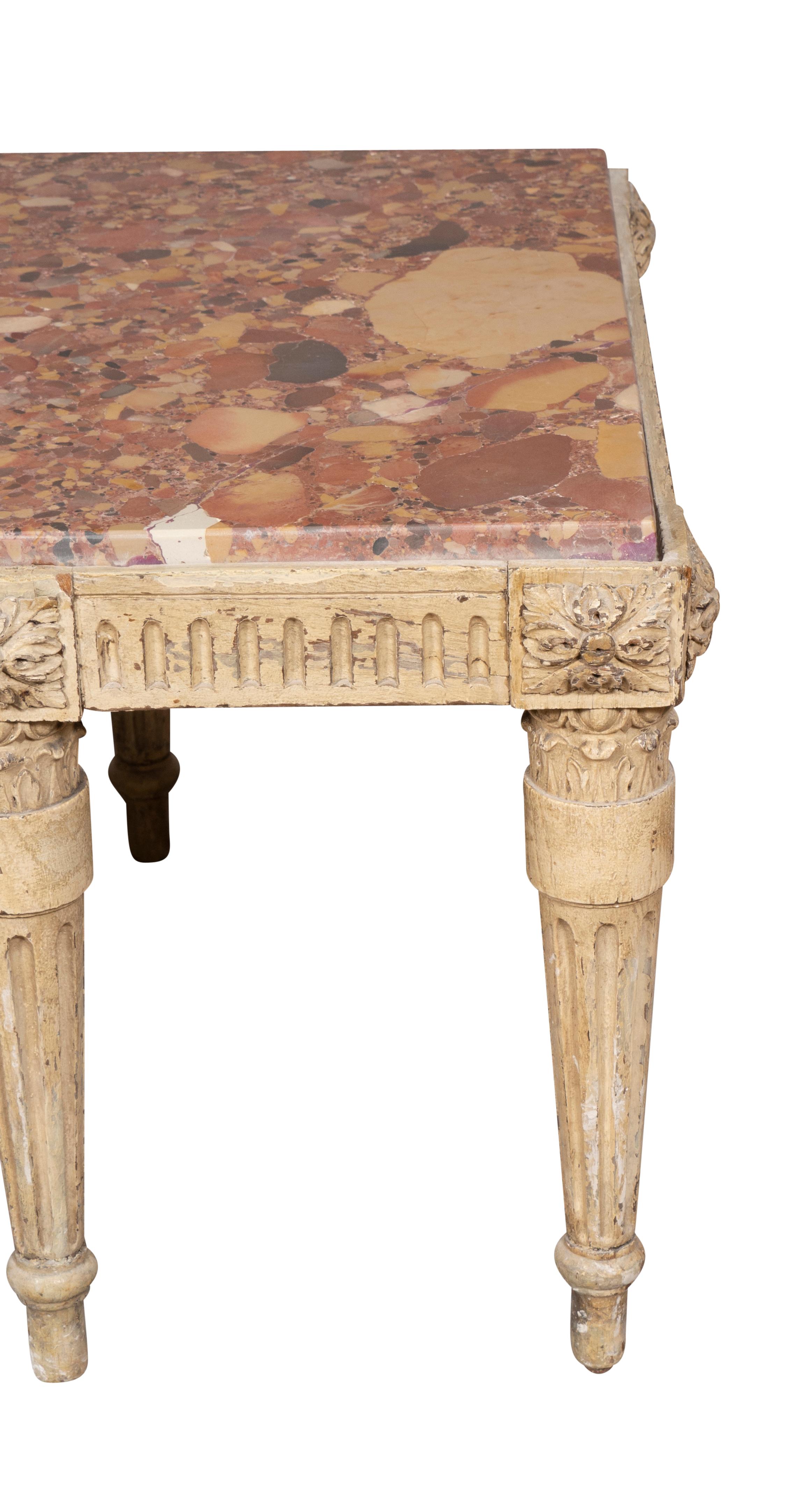 Louis XVI Style Gray Painted Coffee Table For Sale 3