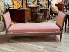 Lettino/salotto da giorno dipinto di grigio in stile Luigi XVI, XIX secolo