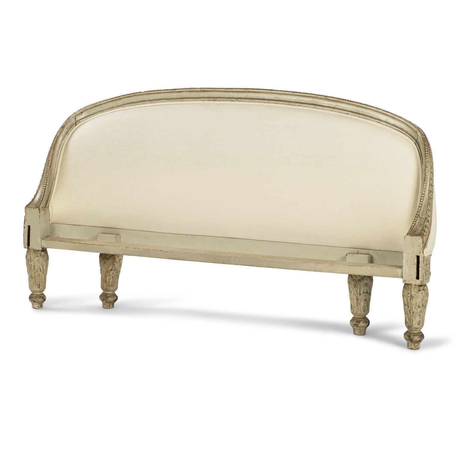 Louis XVI Style Green-Gray Painted Full Size 'Double' Bed 2