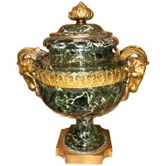 Louis XVI Style Green Marble Urn or Bowl