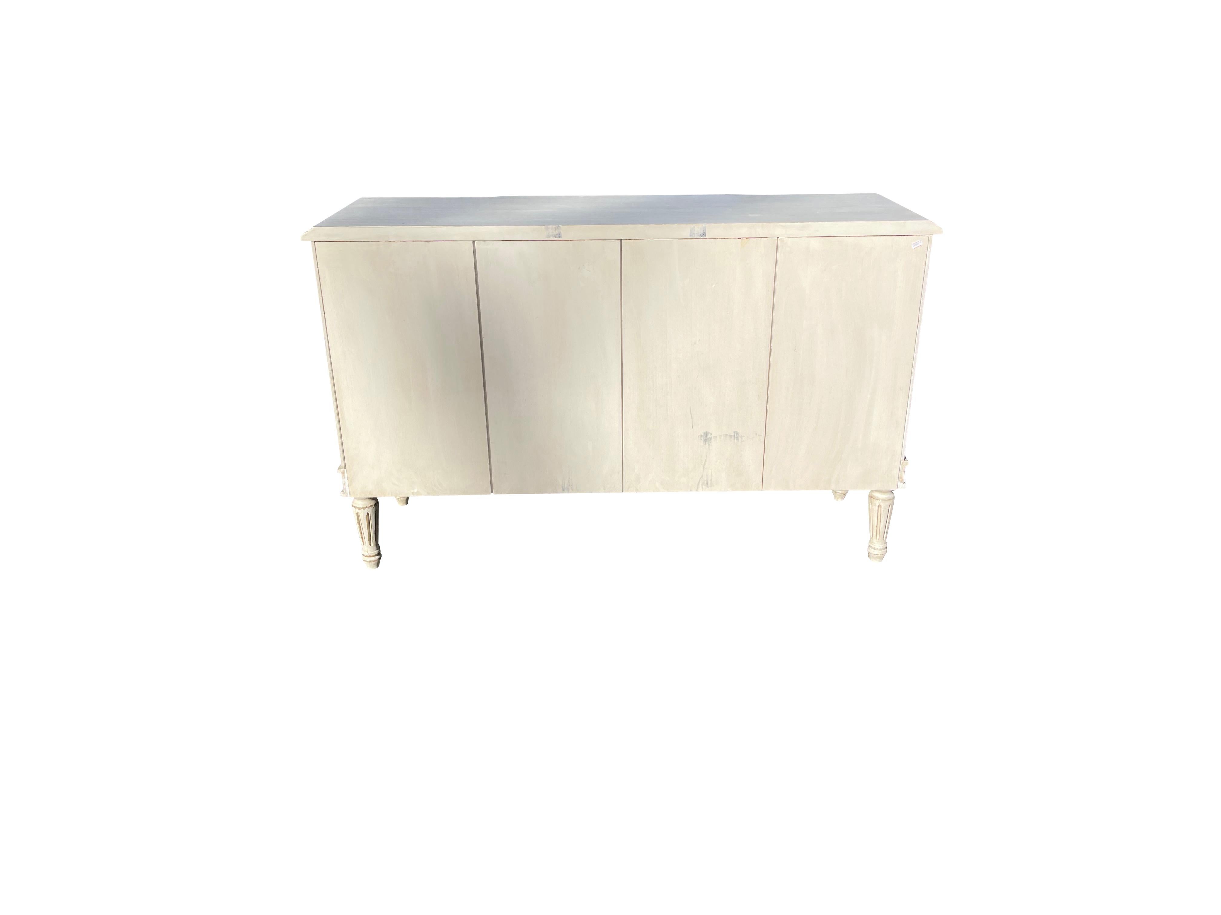 American Louis XVI  Style Grey and White Dresser / Chest