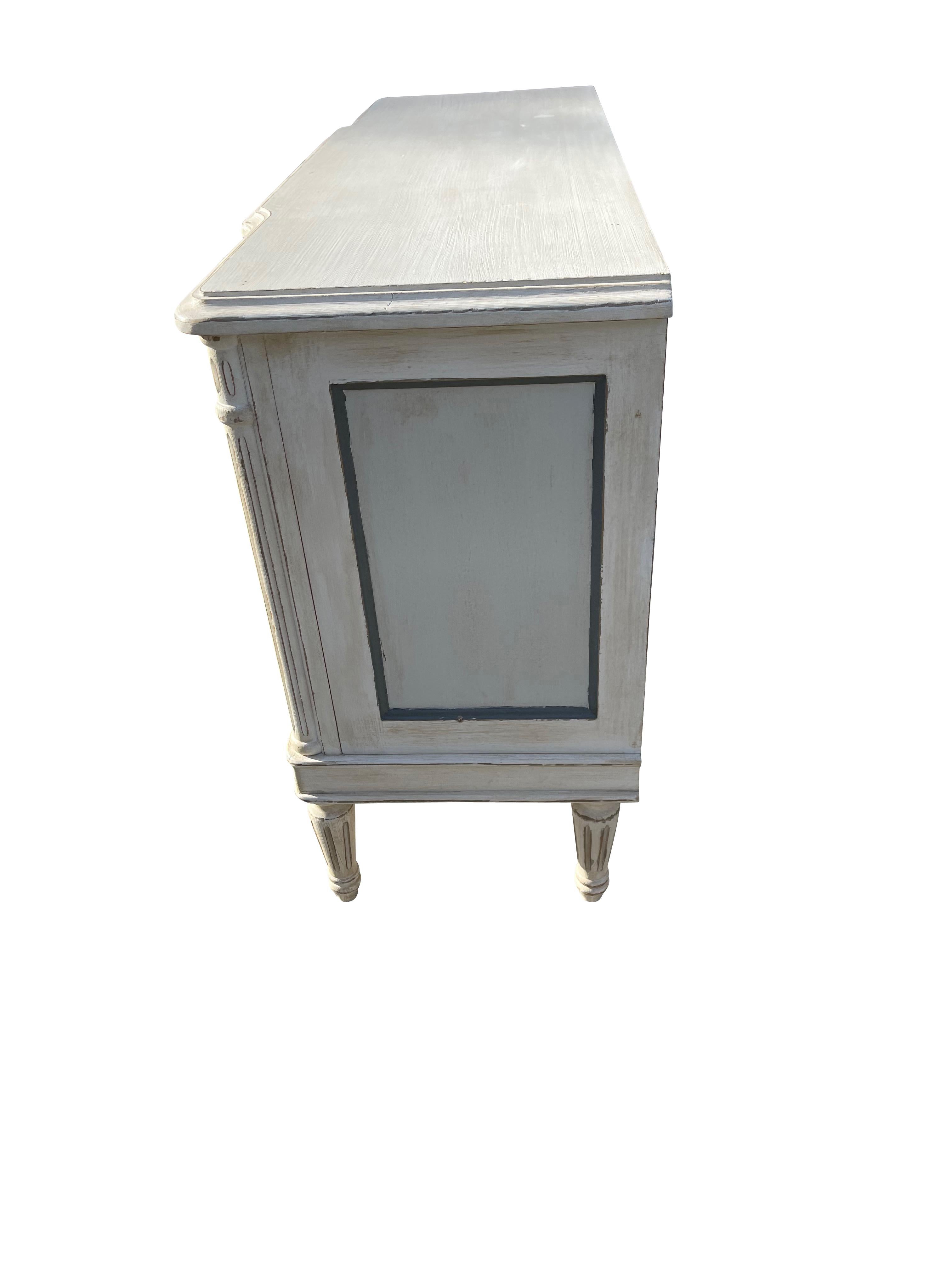 Louis XVI  Style Grey and White Dresser / Chest 1