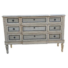 Louis XVI  Style Grey and White Dresser / Chest