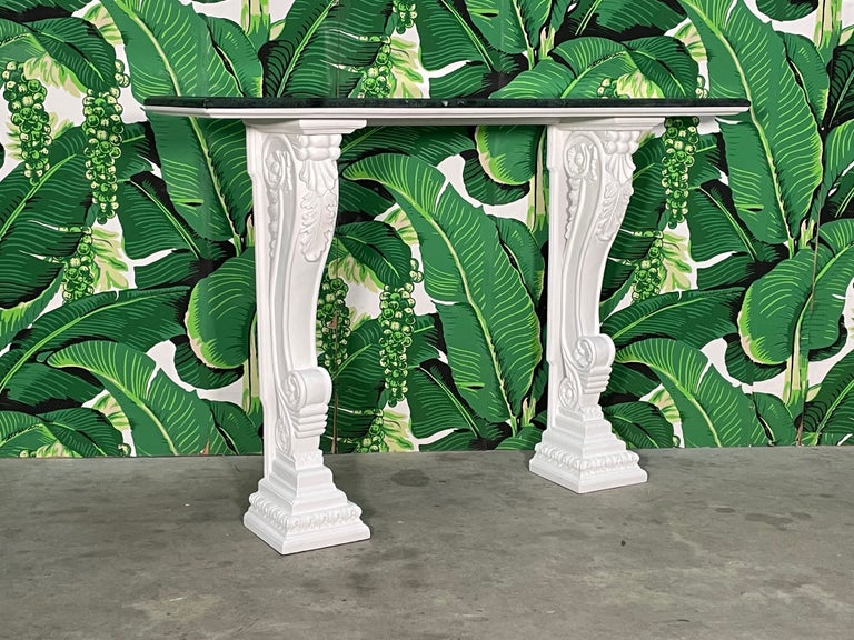 Louis XVI Style Hand Carved Marble Top Console Table For Sale at 1stDibs