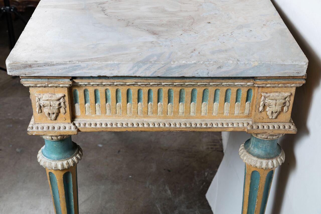 Louis XVI Style, Hand-Painted, Italian Consoles In Good Condition In Newport Beach, CA