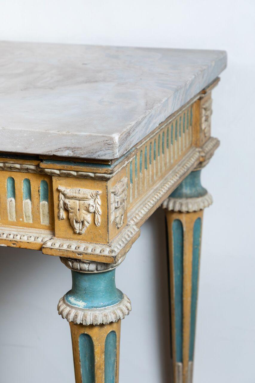 Wood Louis XVI Style, Hand-Painted, Italian Consoles