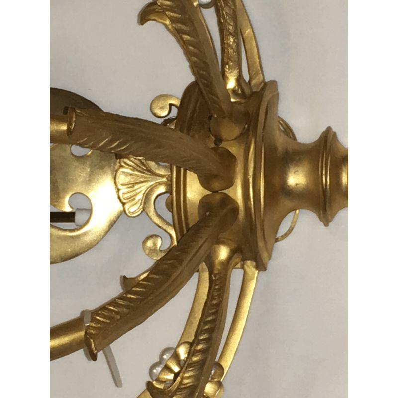 Louis XVI Style Harp Back Bronze Wall Sconces, a Pair For Sale 4