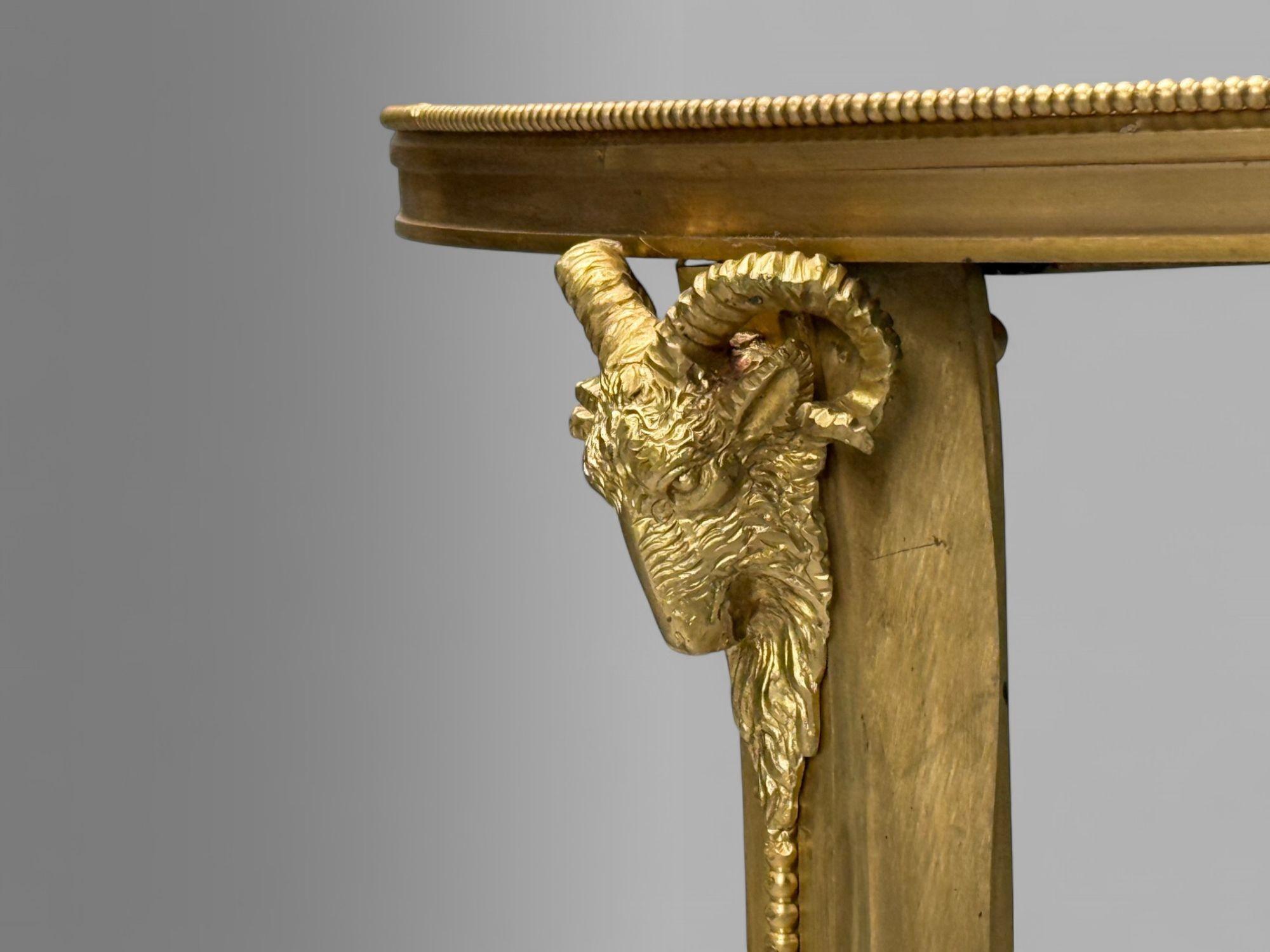 Style Louis XVI Hollywood Regency, bronze, marbre vert, Gueridons, 20e siècle en vente 2