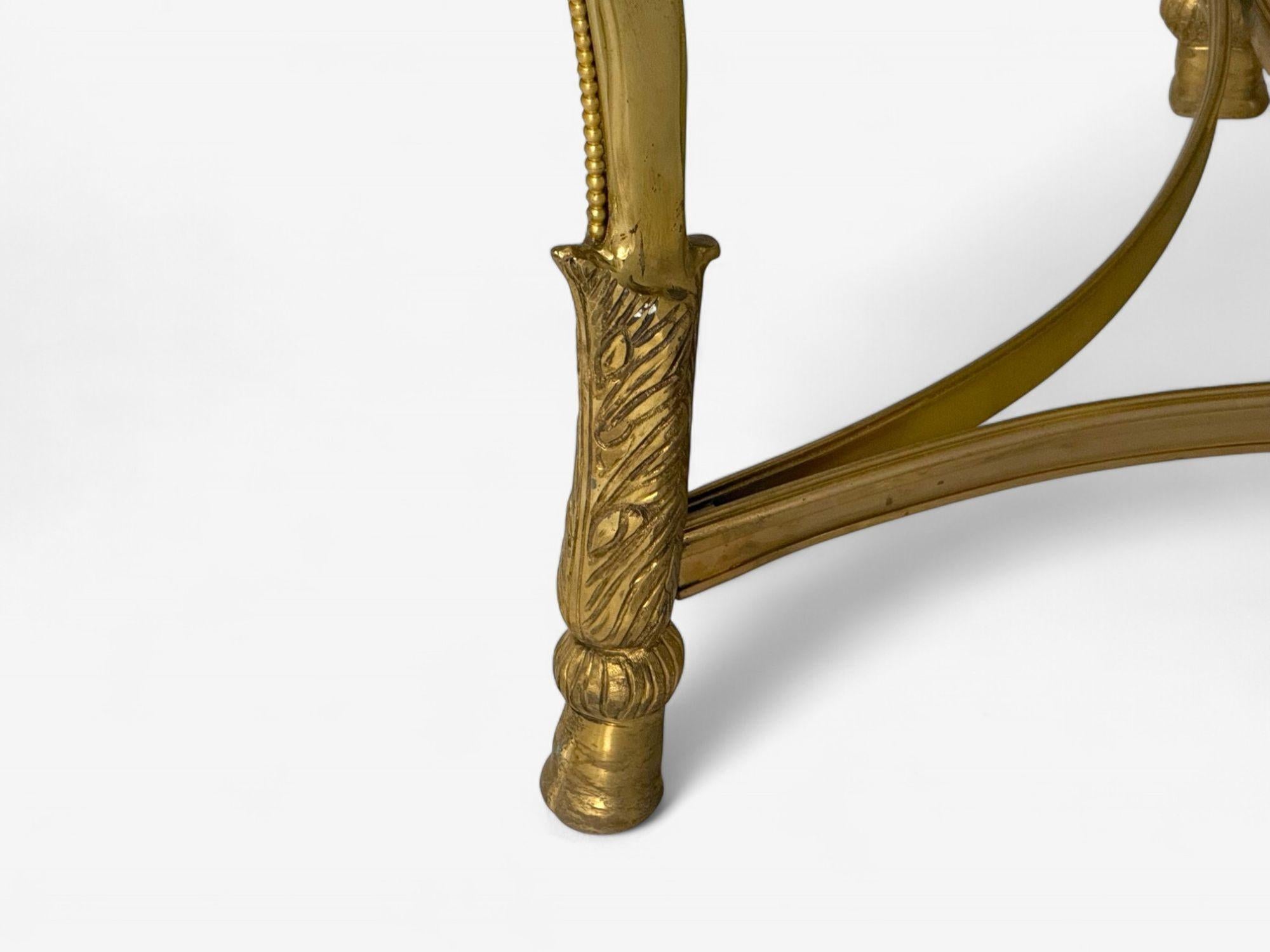 Style Louis XVI Hollywood Regency, bronze, marbre vert, Gueridons, 20e siècle en vente 3