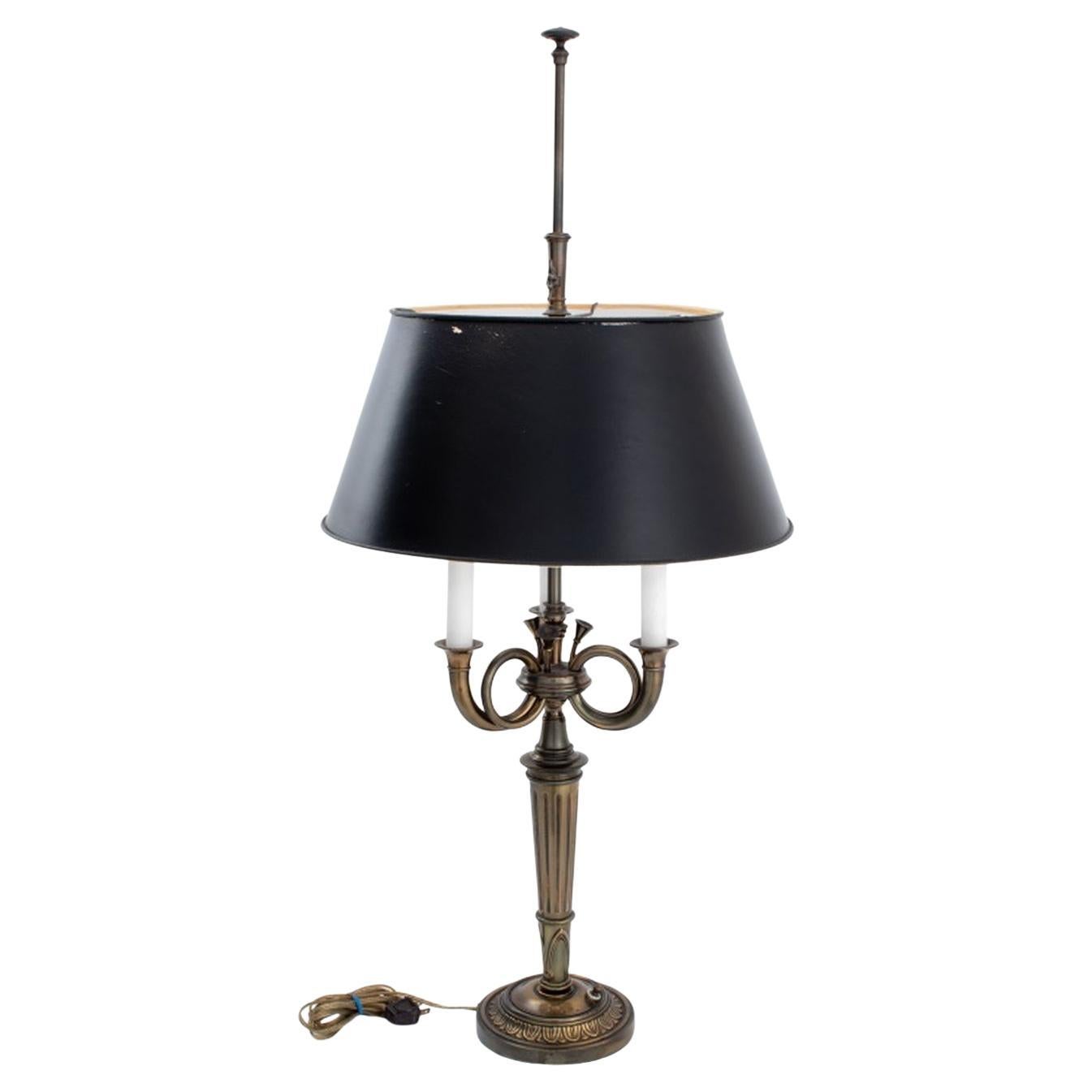 Louis XVI Style Horn Motif Brass Bouillotte Lamp