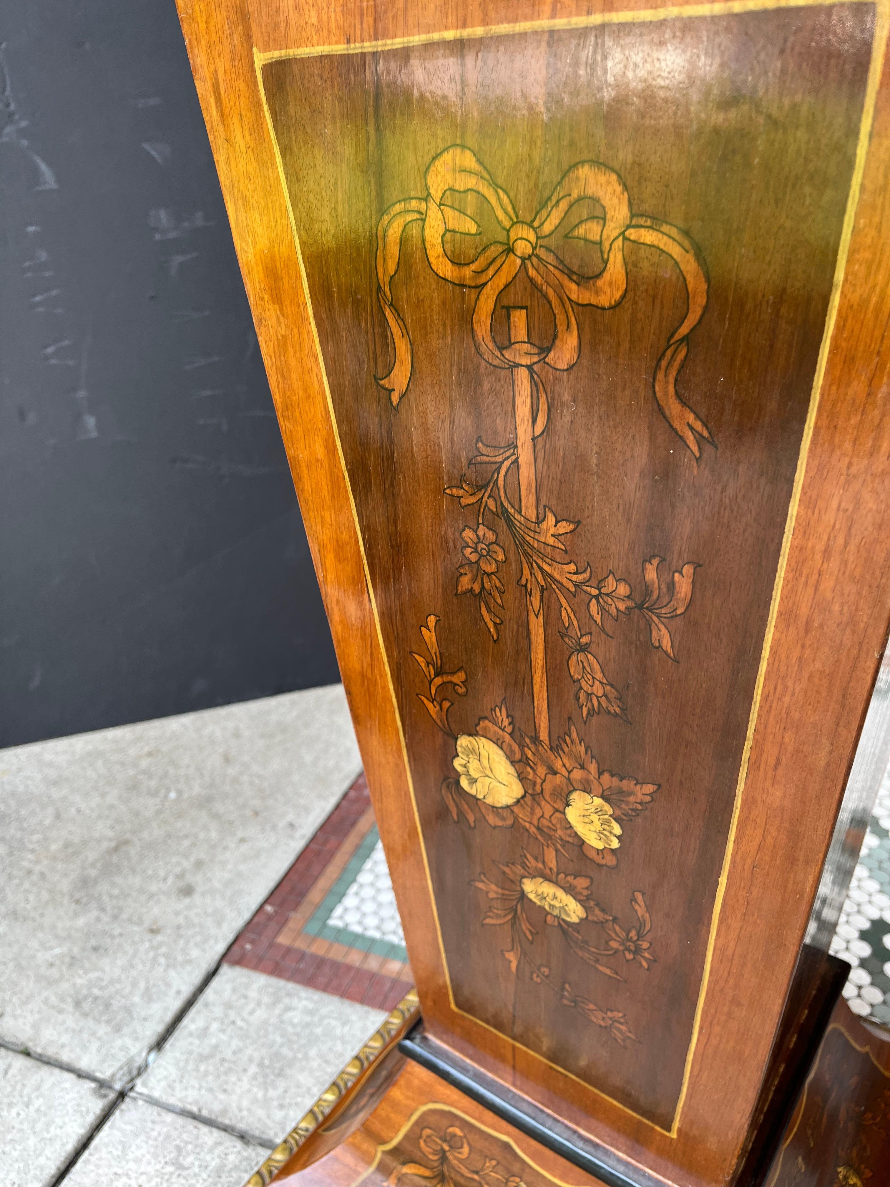 French Louis Xvi Style Inlaid Pedestal  For Sale