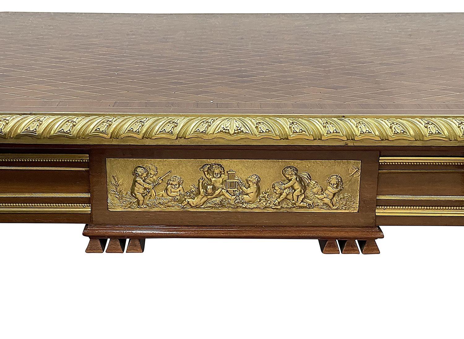 Louis XIV Louis XVI style inlaid Side table, in the manner of Francoise Linke For Sale