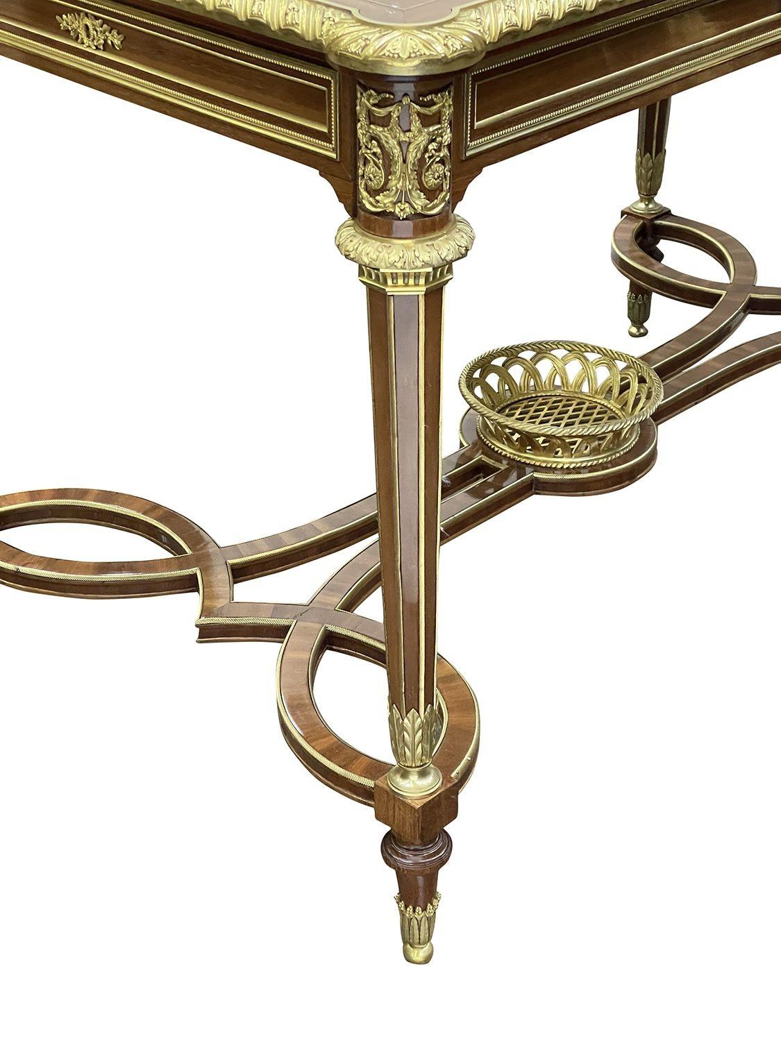Louis XVI style inlaid Side table, in the manner of Francoise Linke In Good Condition For Sale In Brighton, Sussex