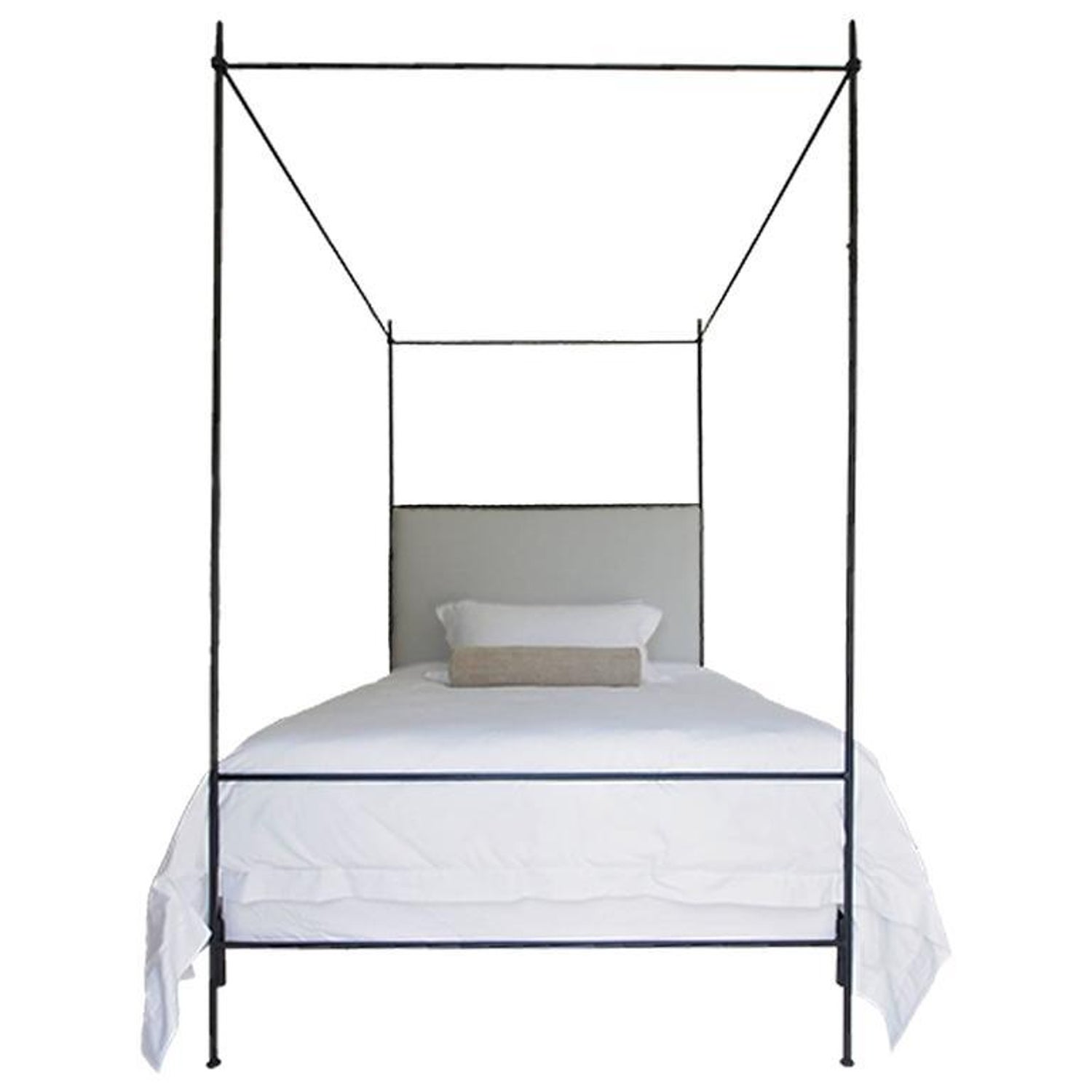 Twin Louis Xvi Style Iron Upholstered Canopy Bed For Sale At 1stdibs
