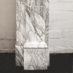 Louis XVI Style Italian Arabescato Marble Fireplace