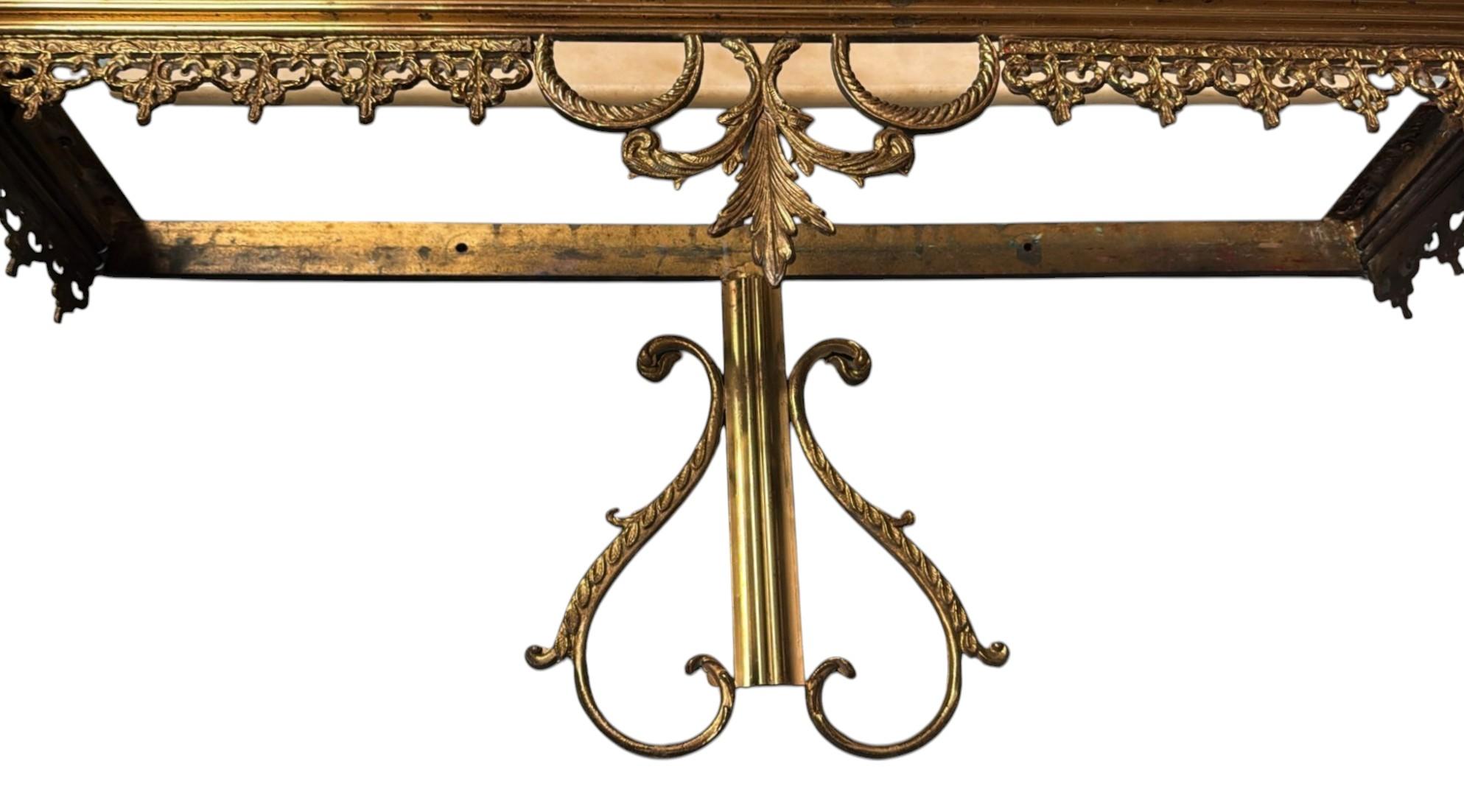 Louis XVI Style Italian Wall-Mounted Console in with Marble Top For Sale 5