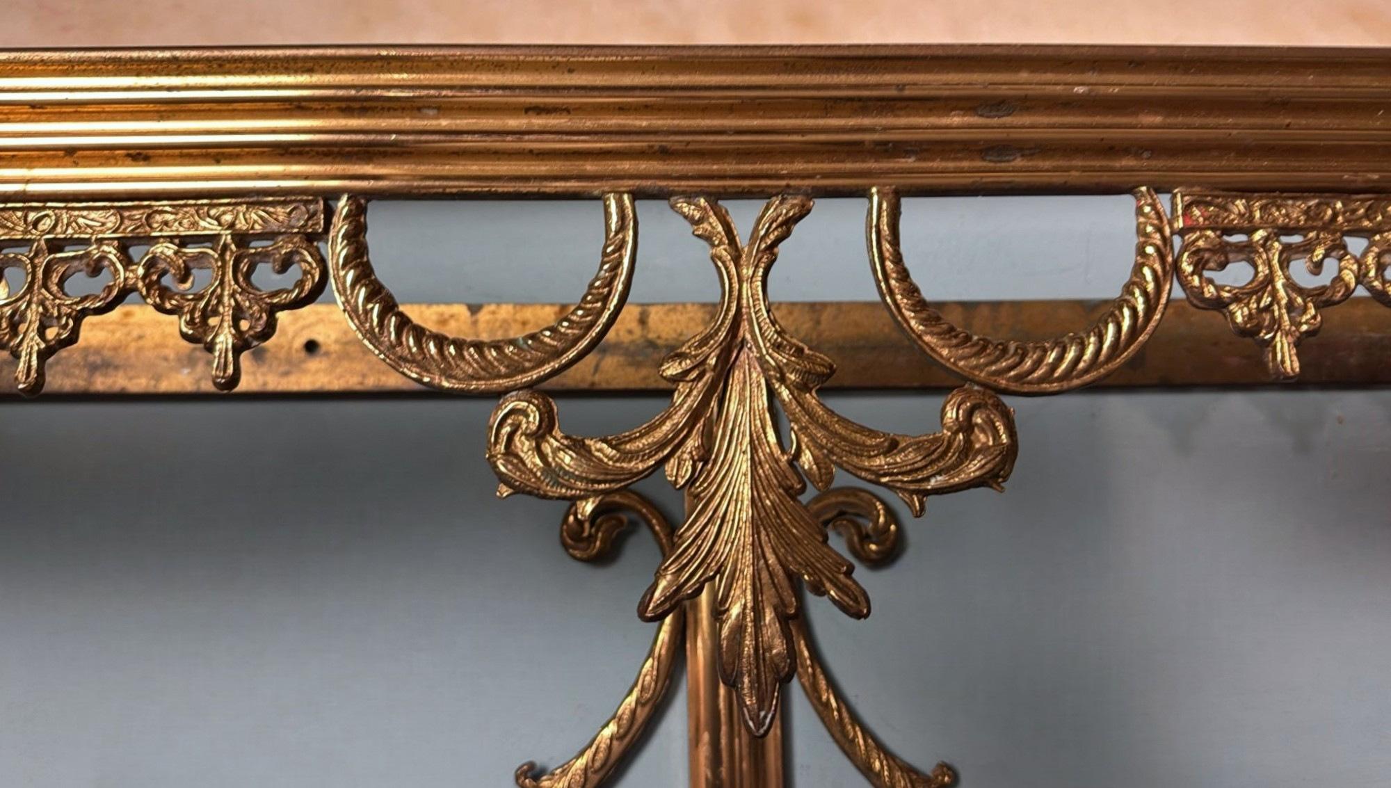 Louis XVI Style Italian Wall-Mounted Console in with Marble Top For Sale 11