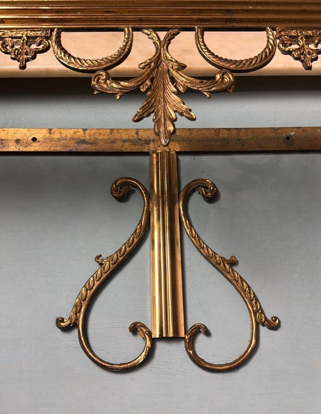 Louis XVI Style Italian Wall-Mounted Console in with Marble Top For Sale 12
