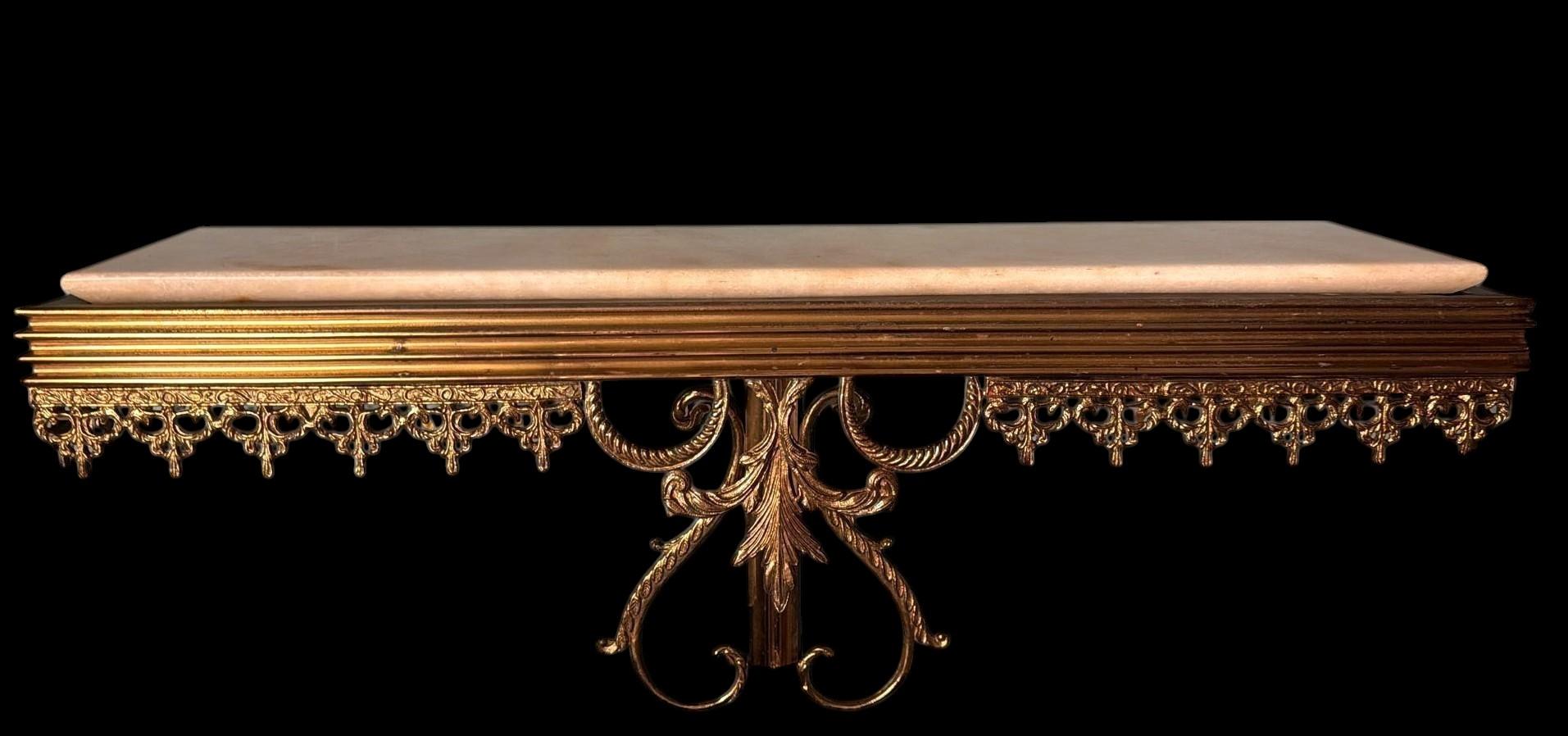 We kindly invite you to read the full description, as we aim to provide detailed technical and historical information to ensure the authenticity of our pieces.
Elegant and refined Italian wall-mounted console in Louis XVI style. The sturdy